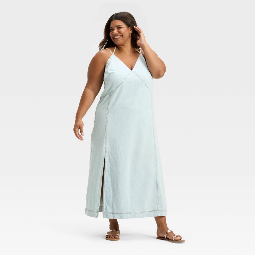 Women's Cami Denim Maxi Dress - Universal Thread™ Light Wash Product Image