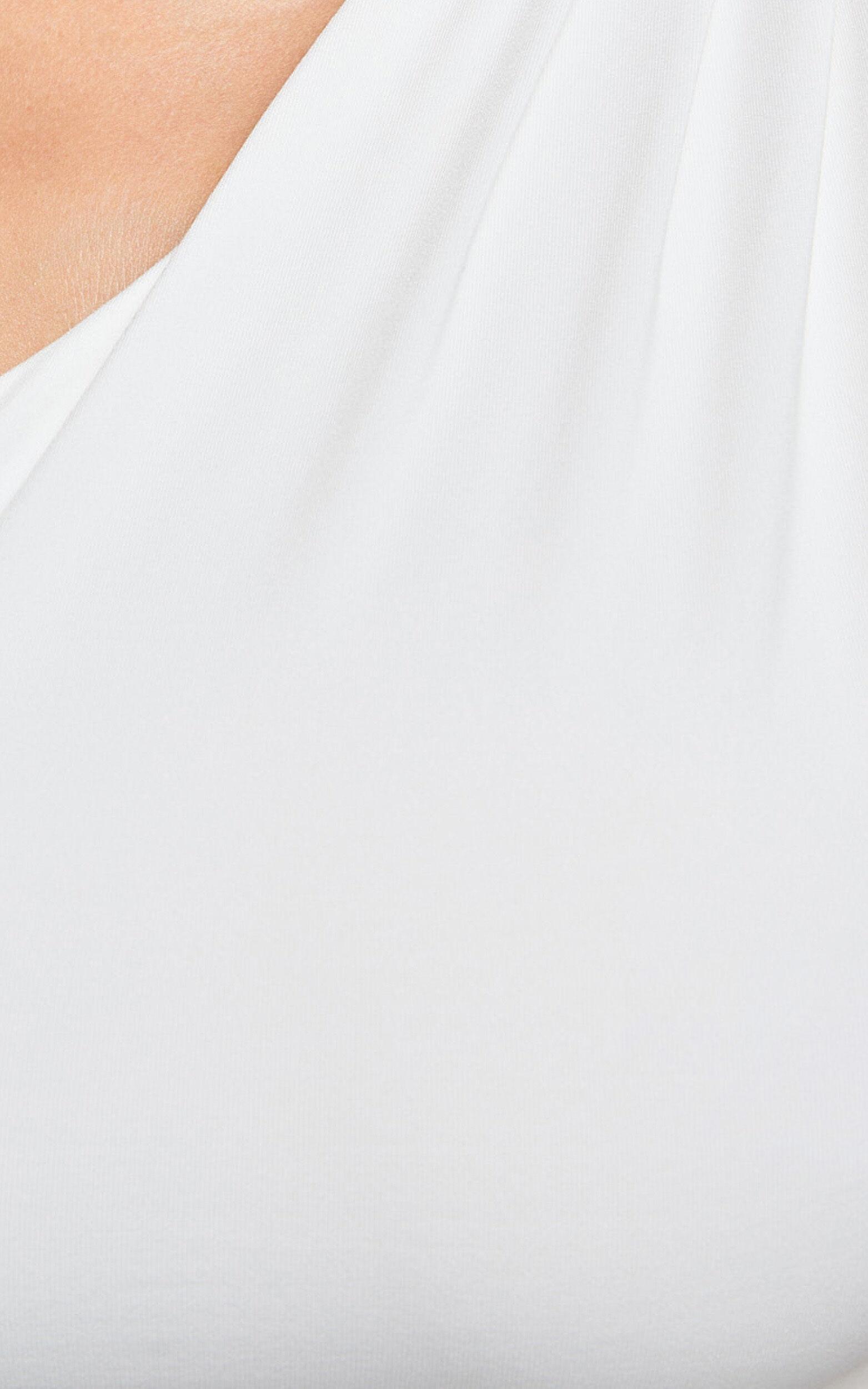 Evette Top - Jersey Gathered One Shoulder Top in Ivory Product Image
