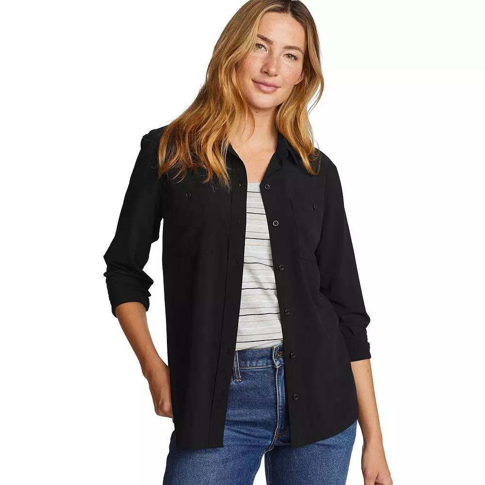 Women's Eddie Bauer Departure 3.0 Long Sleeve Shirt, Size: XXL, Black Product Image