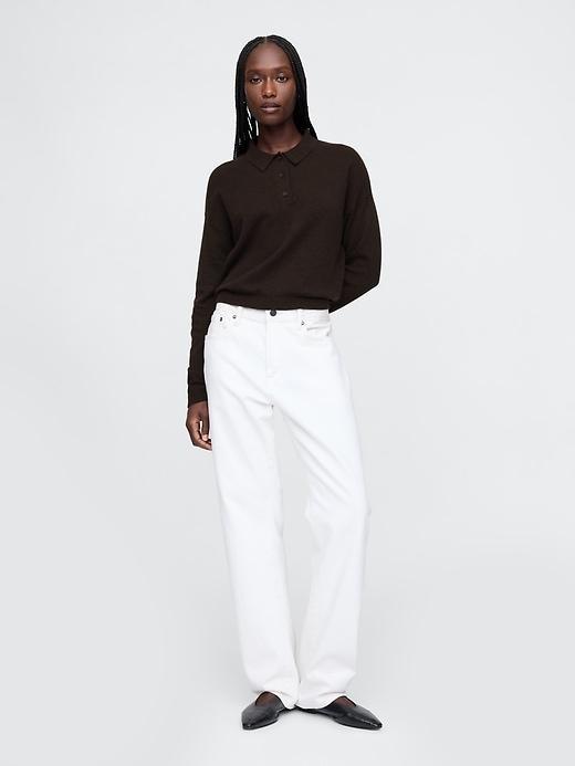 CashSoft Relaxed Polo Sweater Product Image