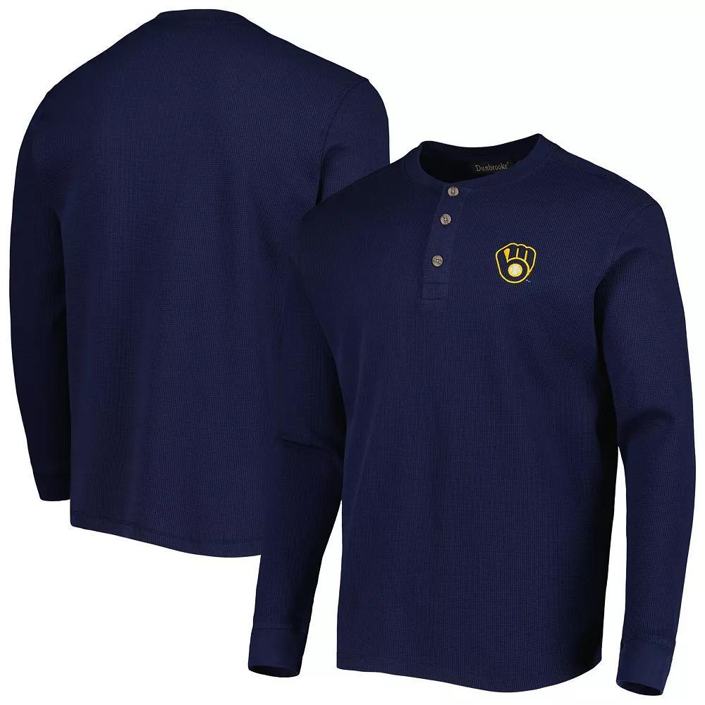 Men's Dunbrooke Milwaukee Brewers Navy Maverick Long Sleeve T-Shirt, Size: Medium, Blue Product Image