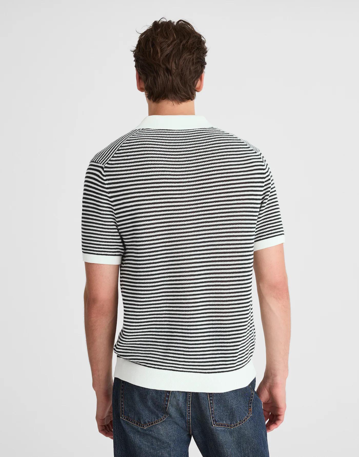 Pointelle-Stripe Sweater Polo Product Image