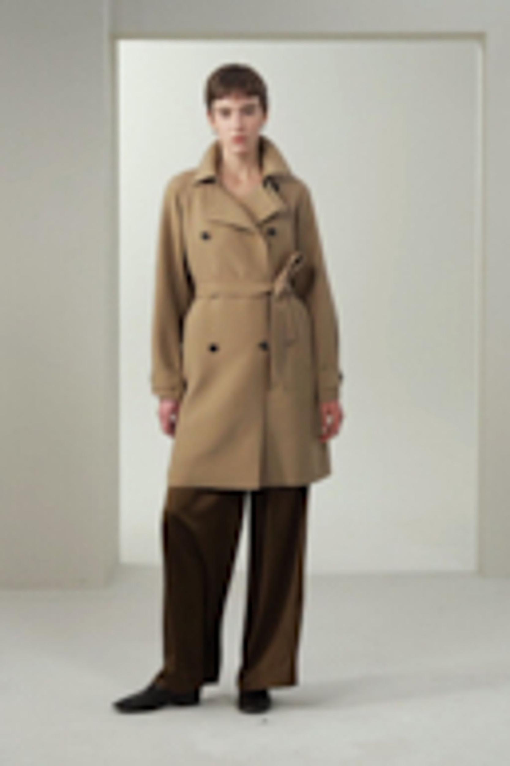 Double-Breasted Silk-Blend Belt Coat Product Image