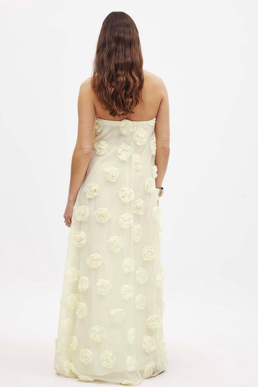 Flower Appliqué Bandeau Maxi Dress Product Image