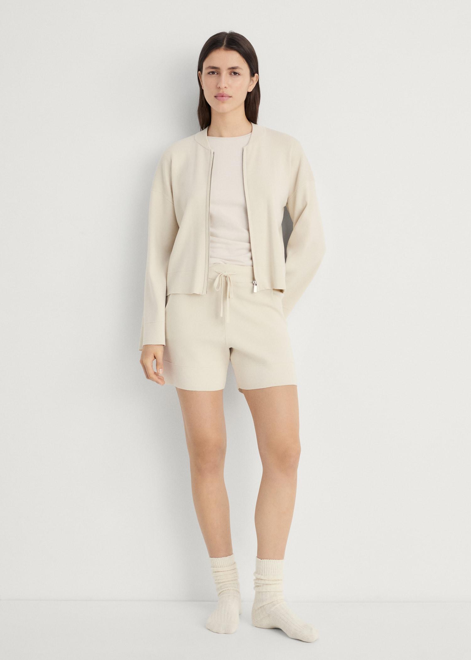 Ribbed knitted shorts - Women | MANGO USA Product Image