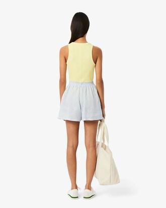 Loose Striped Linen Shorts Product Image