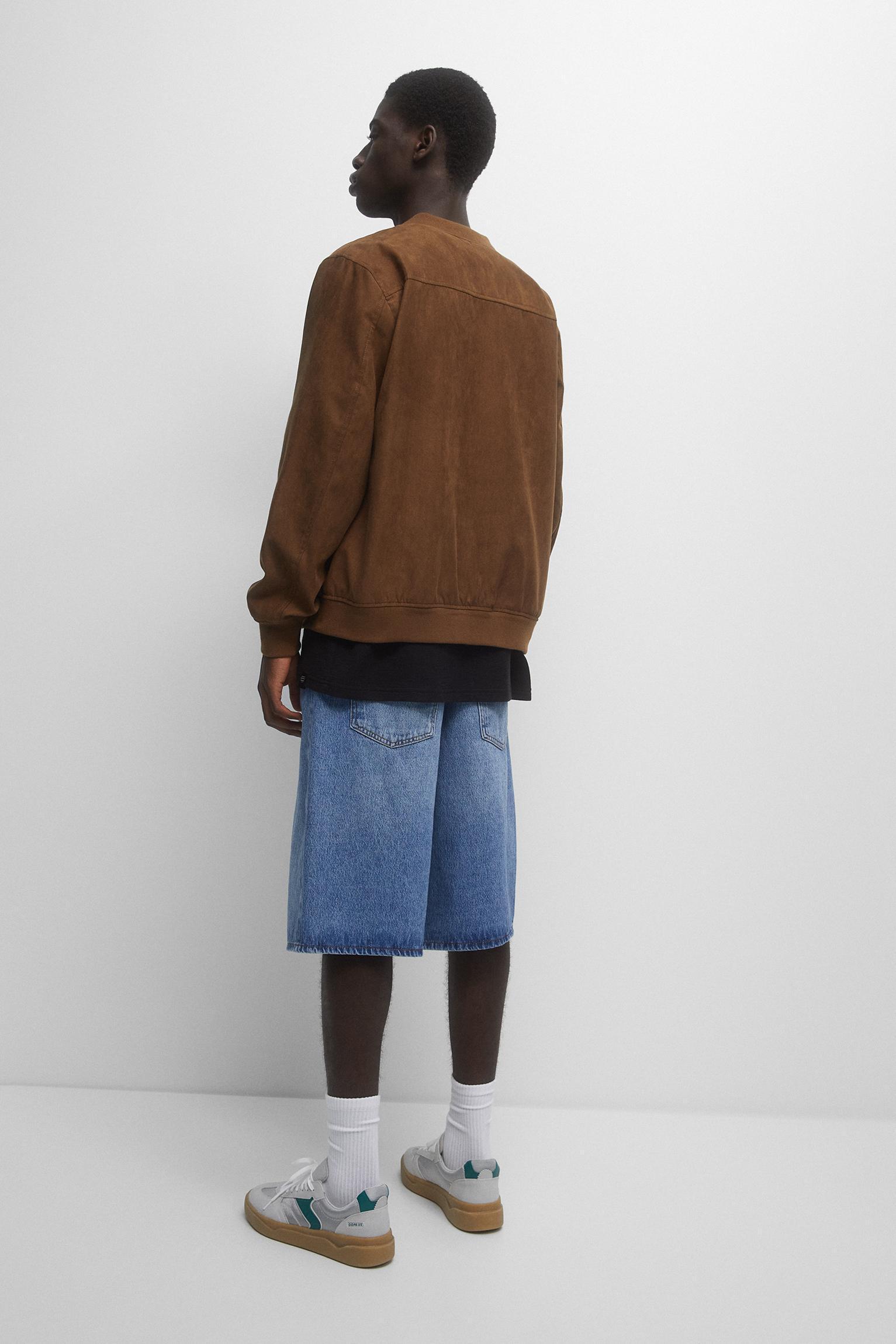 Faux suede bomber jacket Product Image