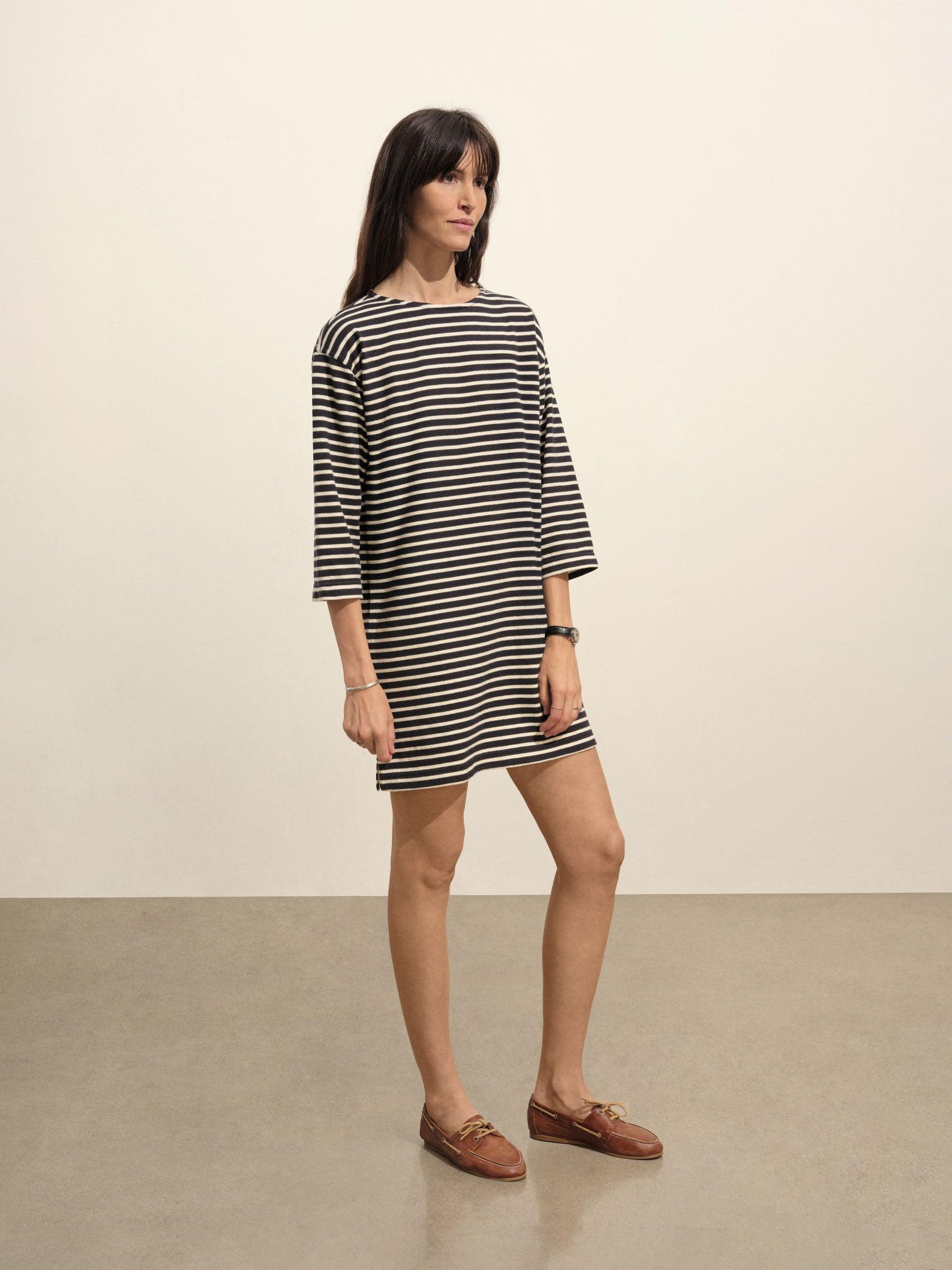 Navy/Natural Stripe Catalina Mariner Dress Product Image