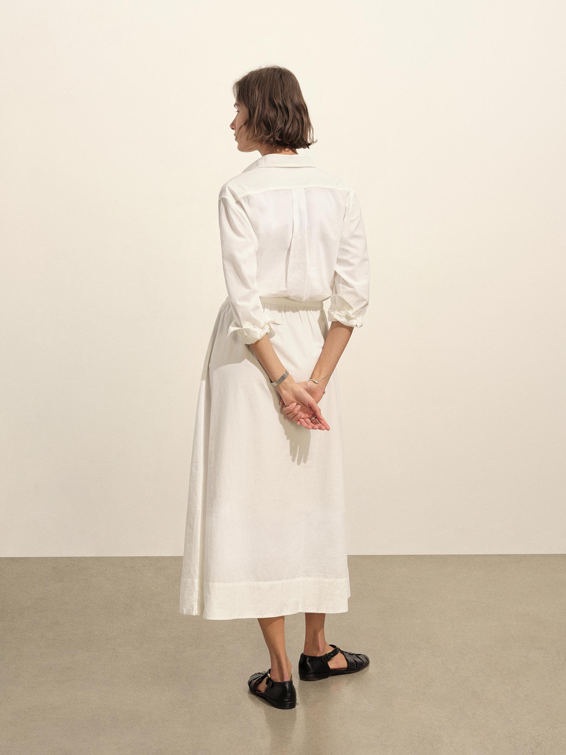 White Mainstay Cotton Shirt Dress Product Image