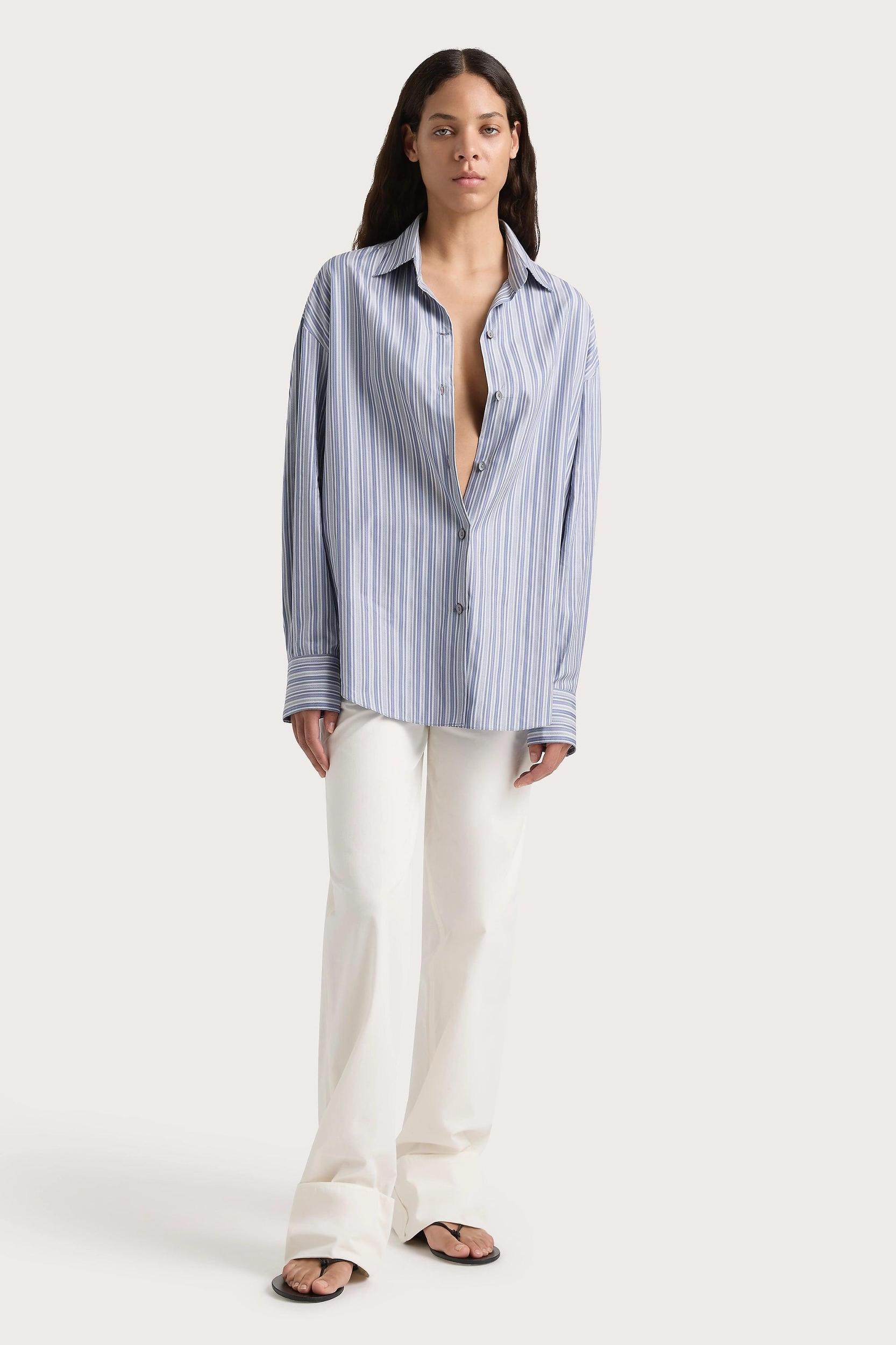En Vau Shirt Blue Stripe Product Image