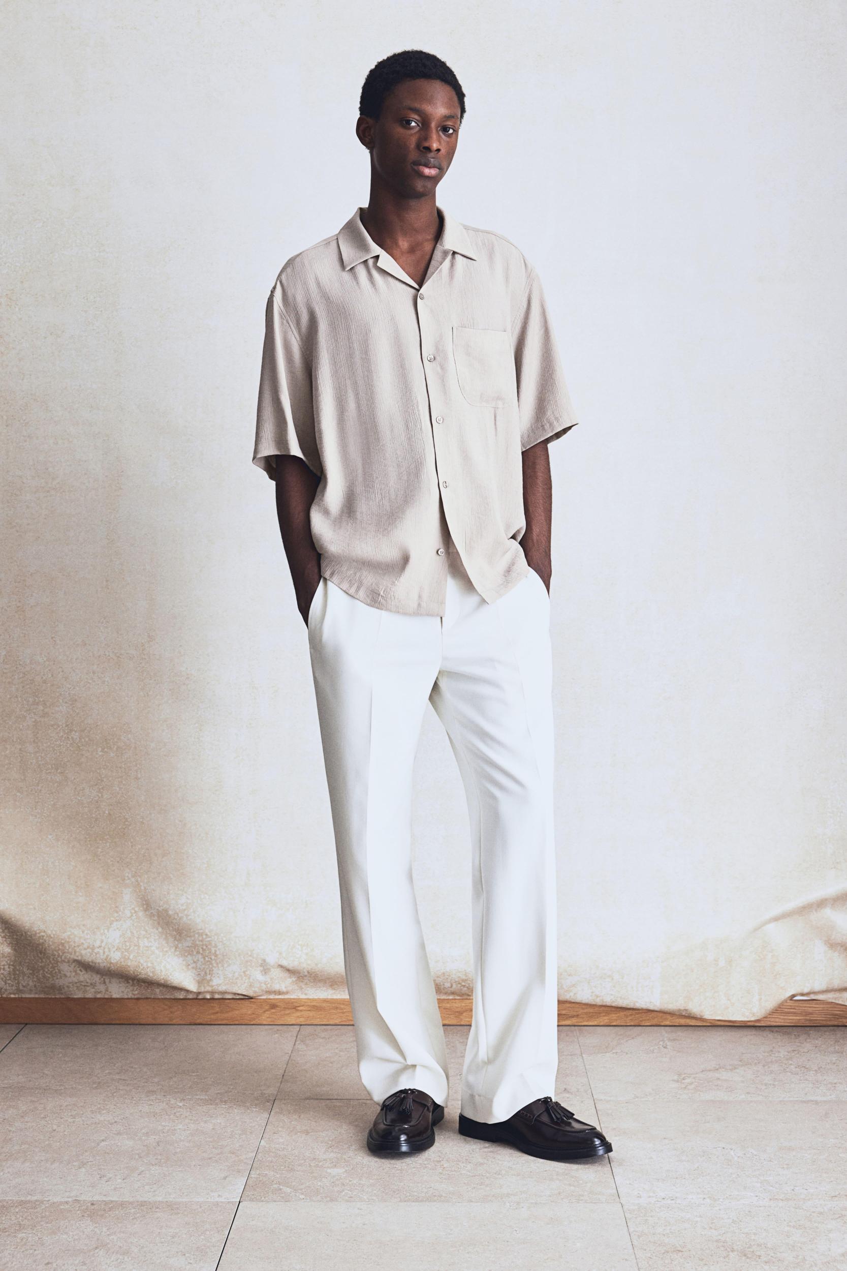 Regular-Fit Crinkled Resort Shirt Product Image
