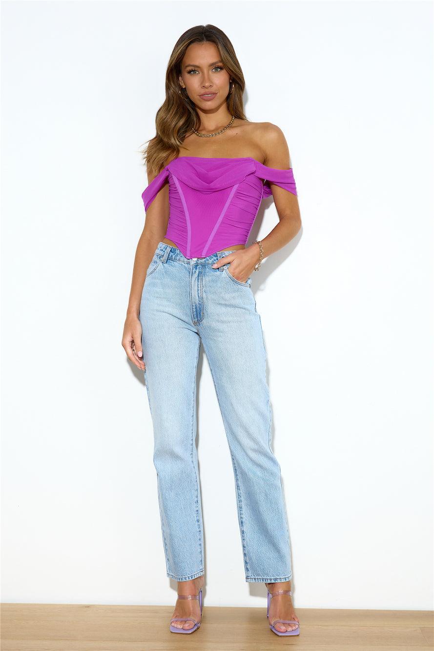 Snatched Up Crop Top Purple Product Image