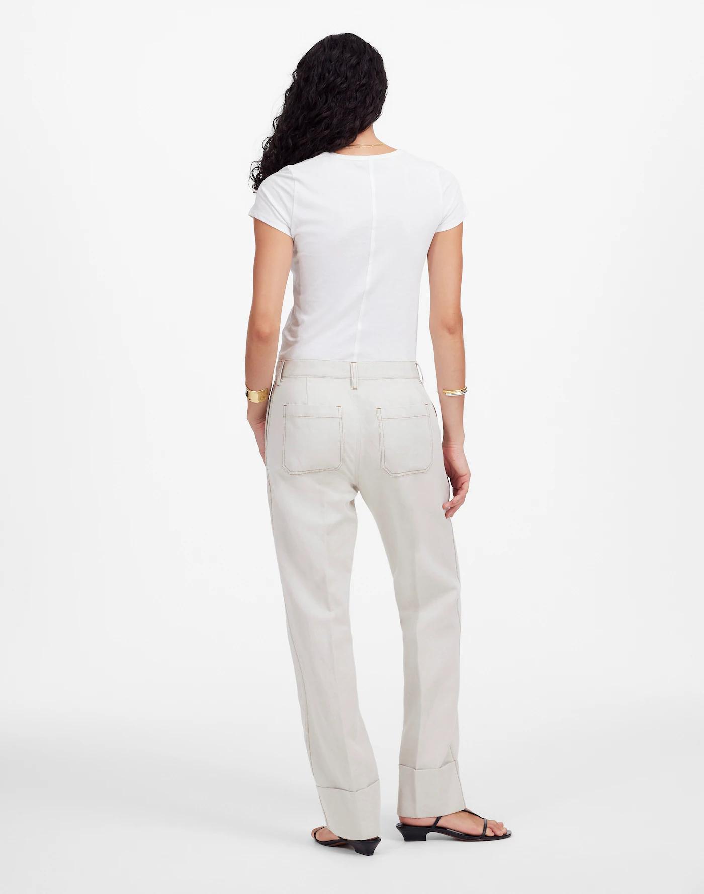 The Tall Dean Easy Straight Pant in Cotton-Linen Blend Product Image
