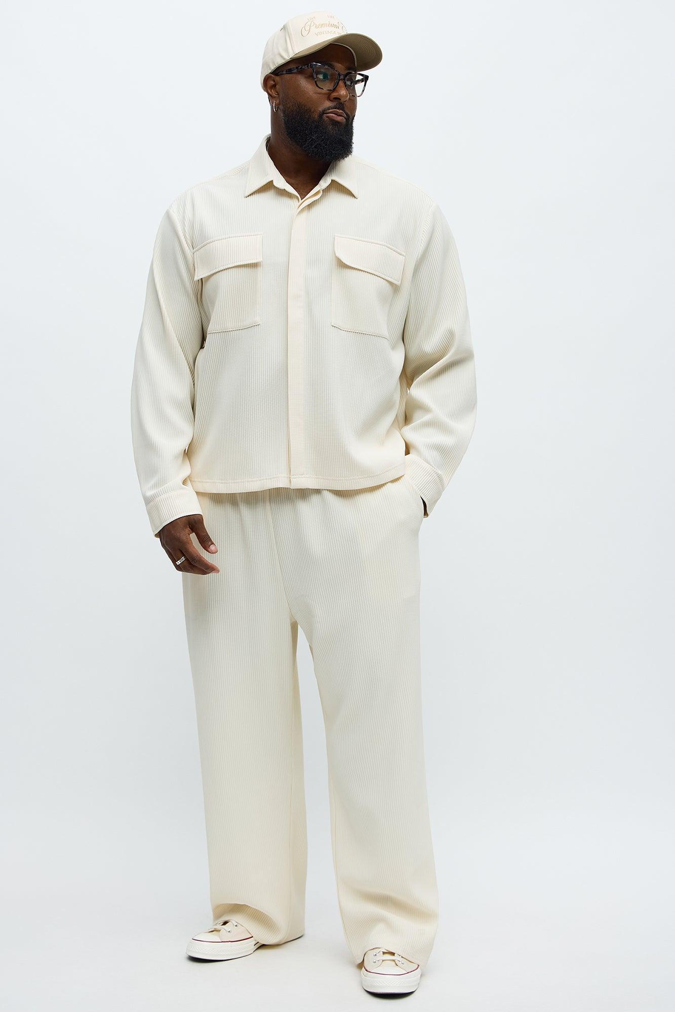 Show Up Baggy Elastic Waist Pant - Off White Product Image