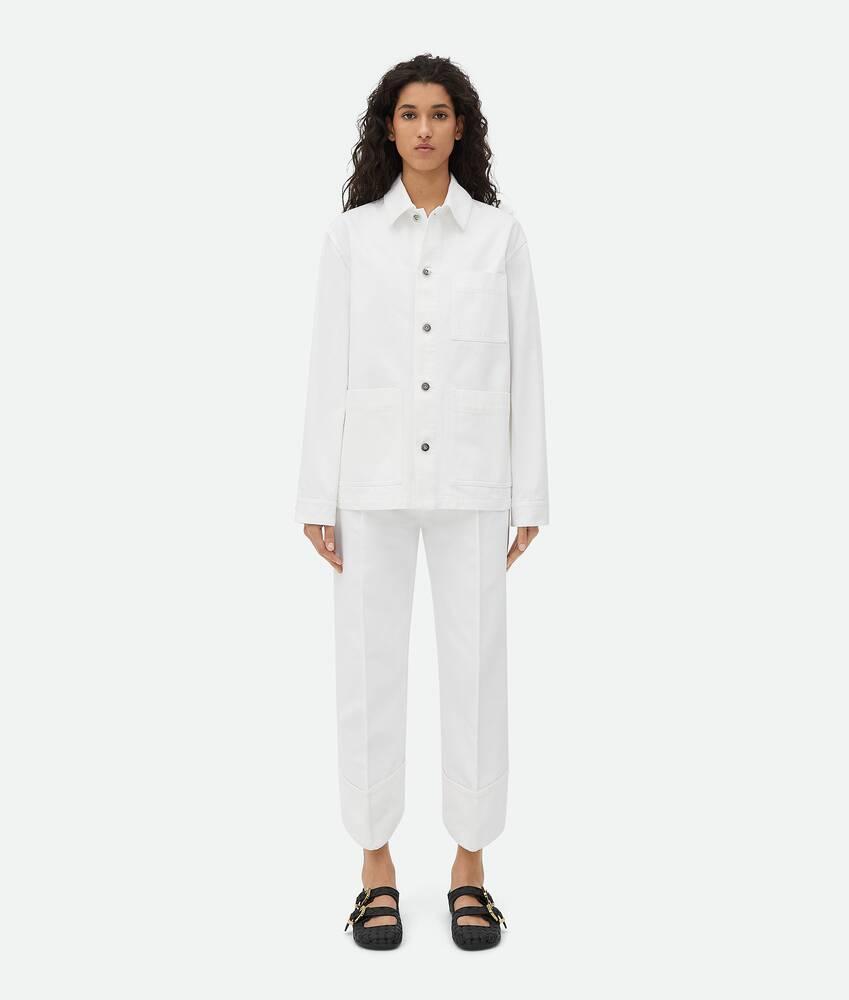Women's White Denim Jacket in White Product Image