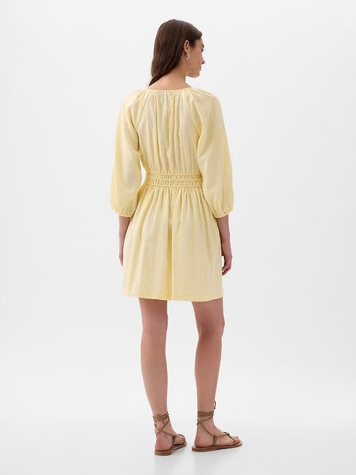 Linen-Blend Mini Dress Product Image