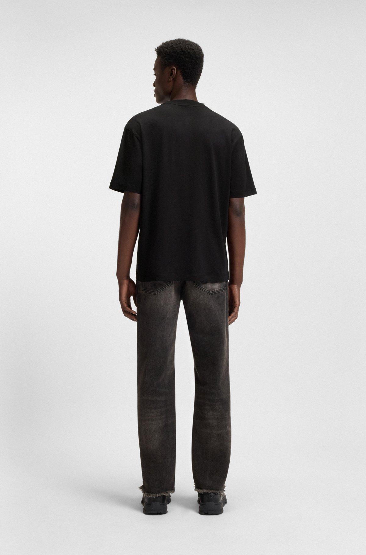 HUGO - All-gender T-shirt with blurred logo print - Black Product Image
