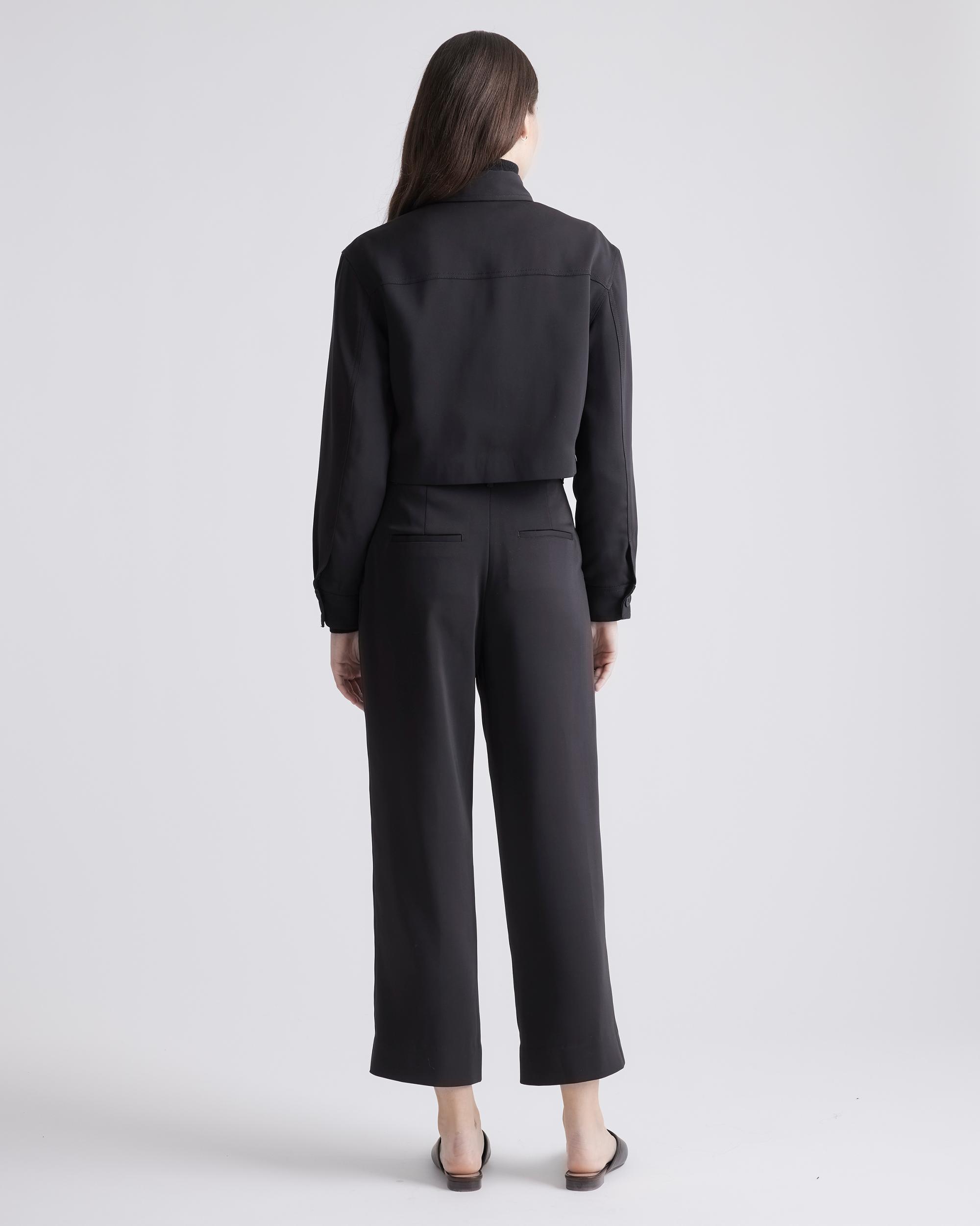 Quince | Women's Stretch Crepe Cropped Jacket Size XL, Recycled Polyester / Spandex Product Image