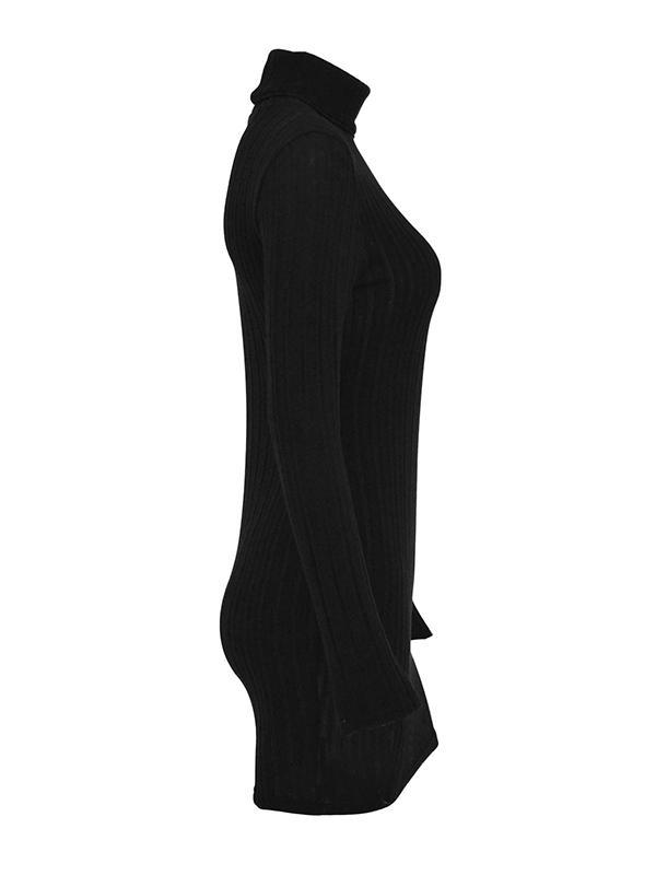 Bodycon High Waisted Solid Color High Neck Mini Dresses Product Image