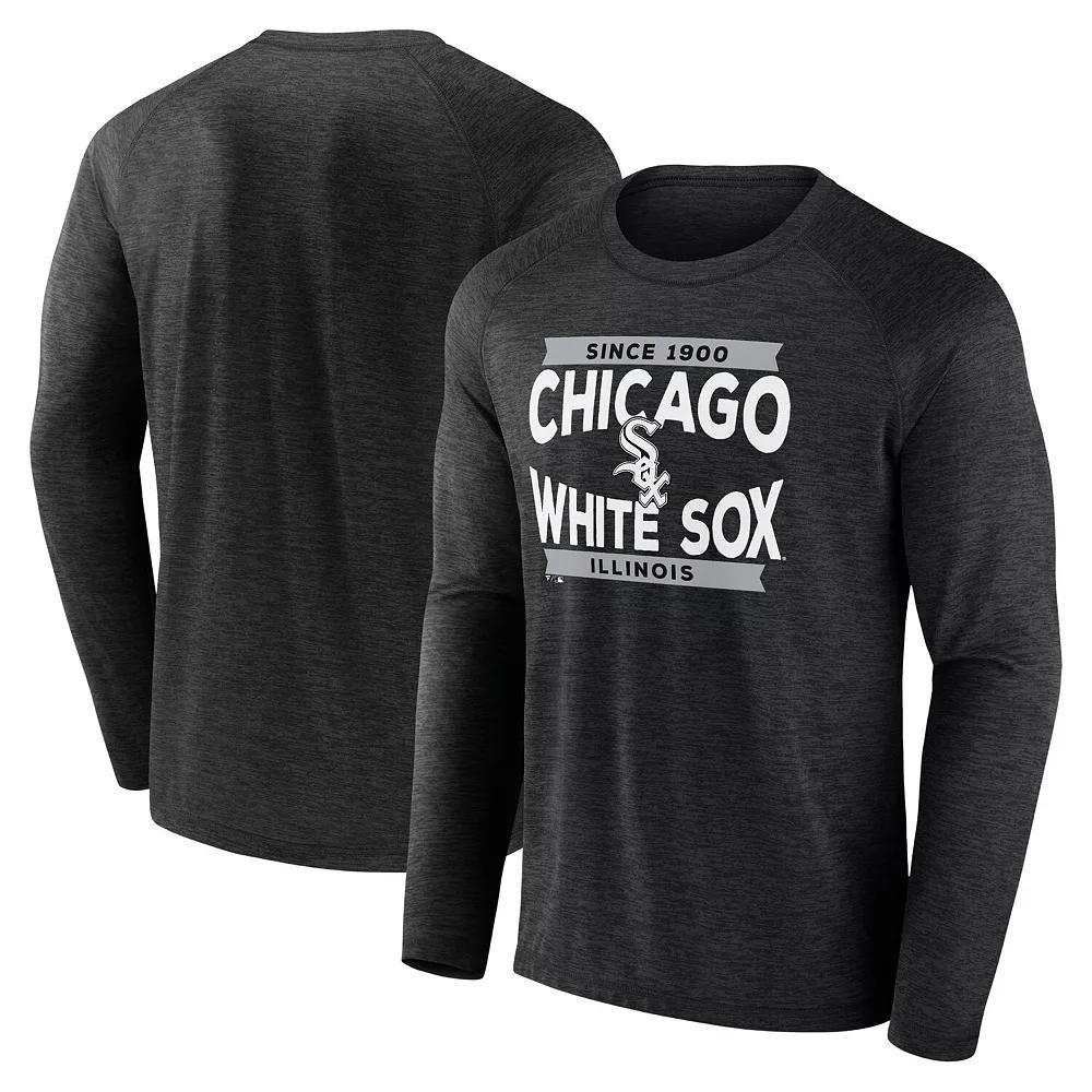 Men's Fanatics Branded Black Chicago White Sox Heroic Play Raglan Long Sleeve T-Shirt, Size: Small Product Image