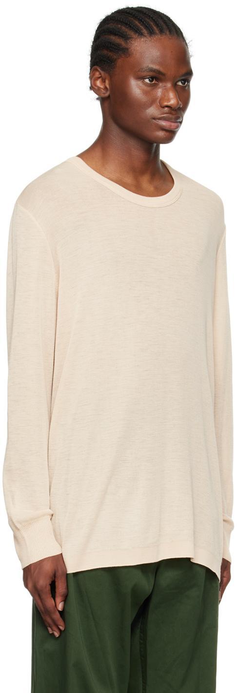 LEMAIRE Beige Dropped Shoulder Long Sleeve T-shirt Product Image
