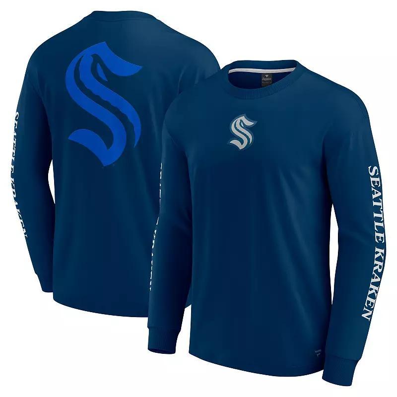 Men's Fanatics Deep Sea Blue Seattle Kraken Elements Strive Long Sleeve T-Shirt, Size: 4XL, Krk Blue Product Image