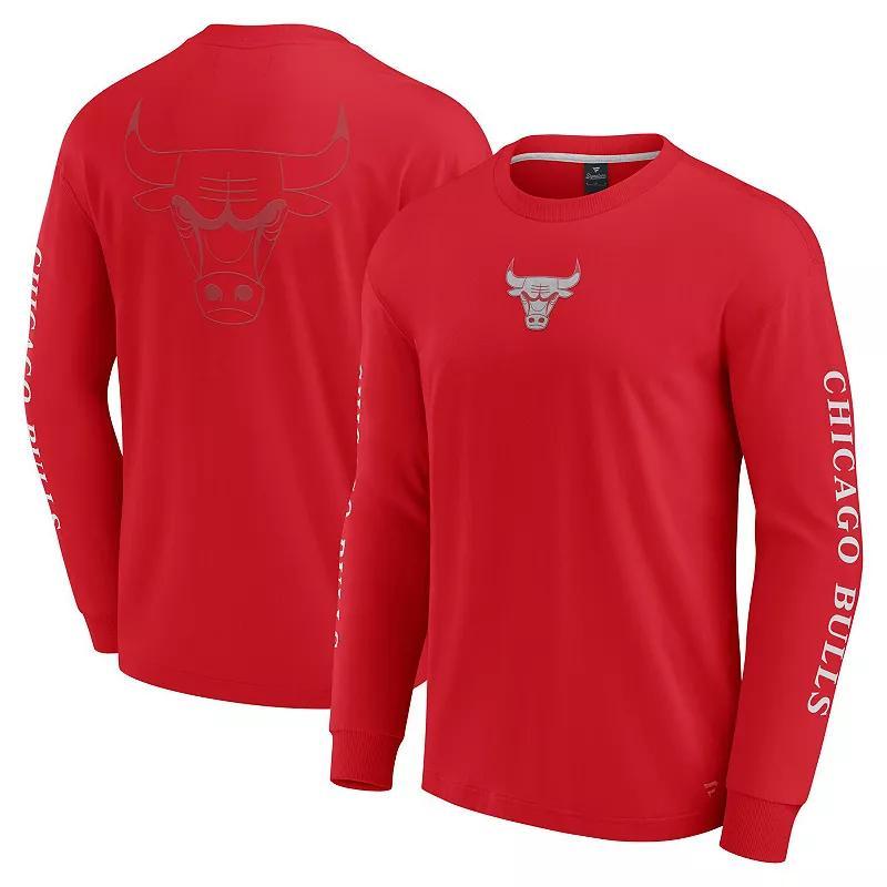 Men's Fanatics Red Chicago Bulls Elements Strive Long Sleeve T-Shirt, Size: Small Product Image