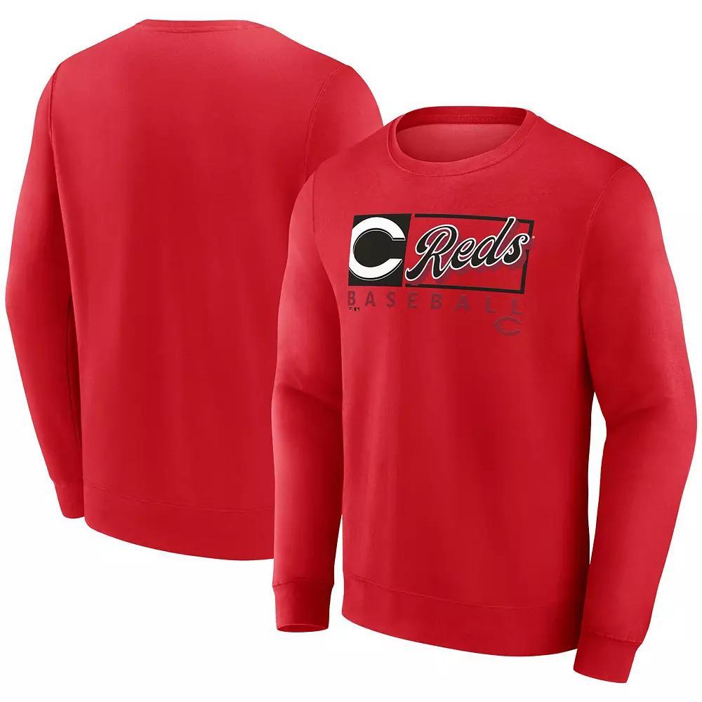Men's Fanatics Red Cincinnati Reds Focus Fleece Pullover Sweatshirt, Size: Large, Red Red Product Image