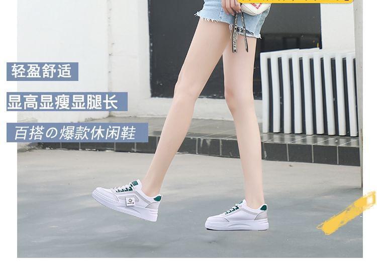 Applique Lace-Up Platform Sneakers Product Image