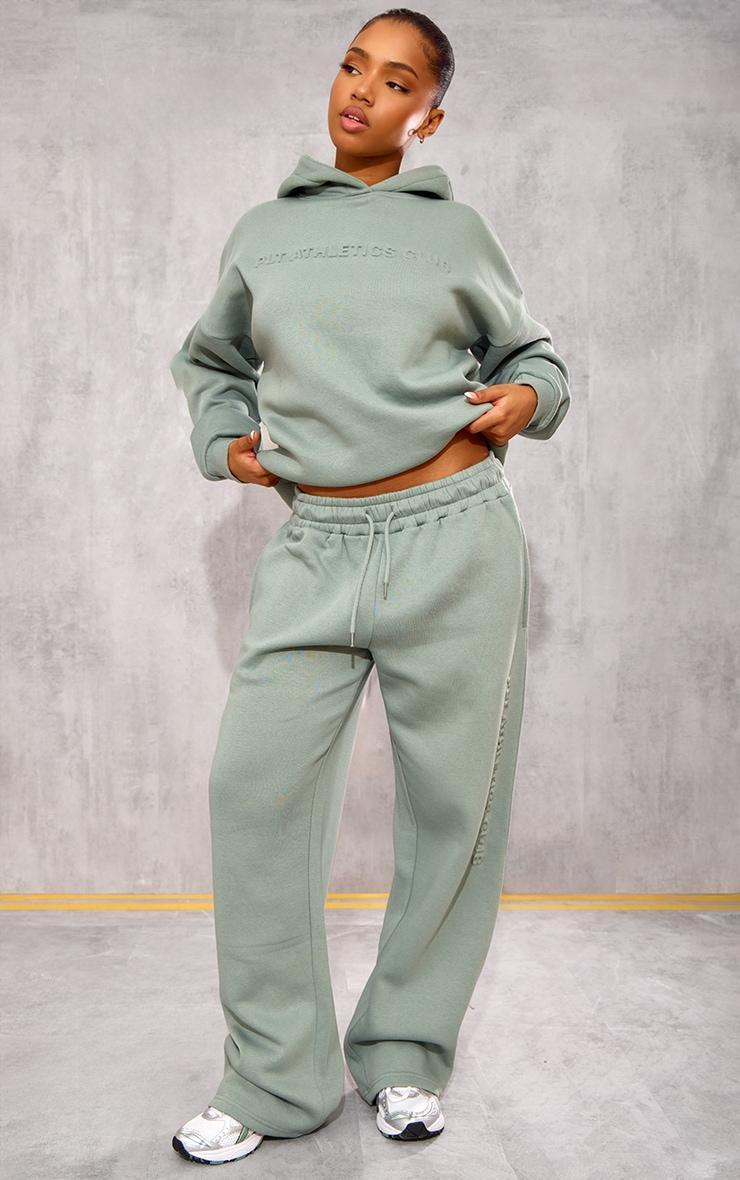 PRETTYLITTLETHING Sage Athletics Club Embossed Graphic Oversized Hoodie Product Image