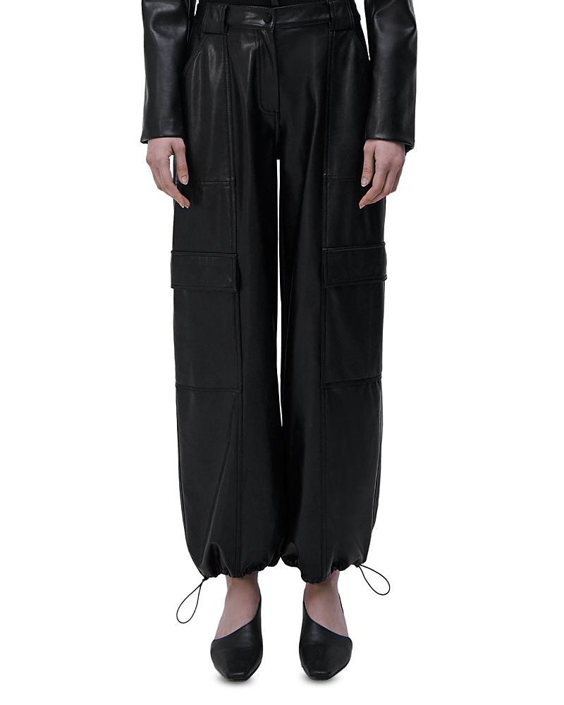 Womens Sofia Vegan Leather Cargo Pants Product Image