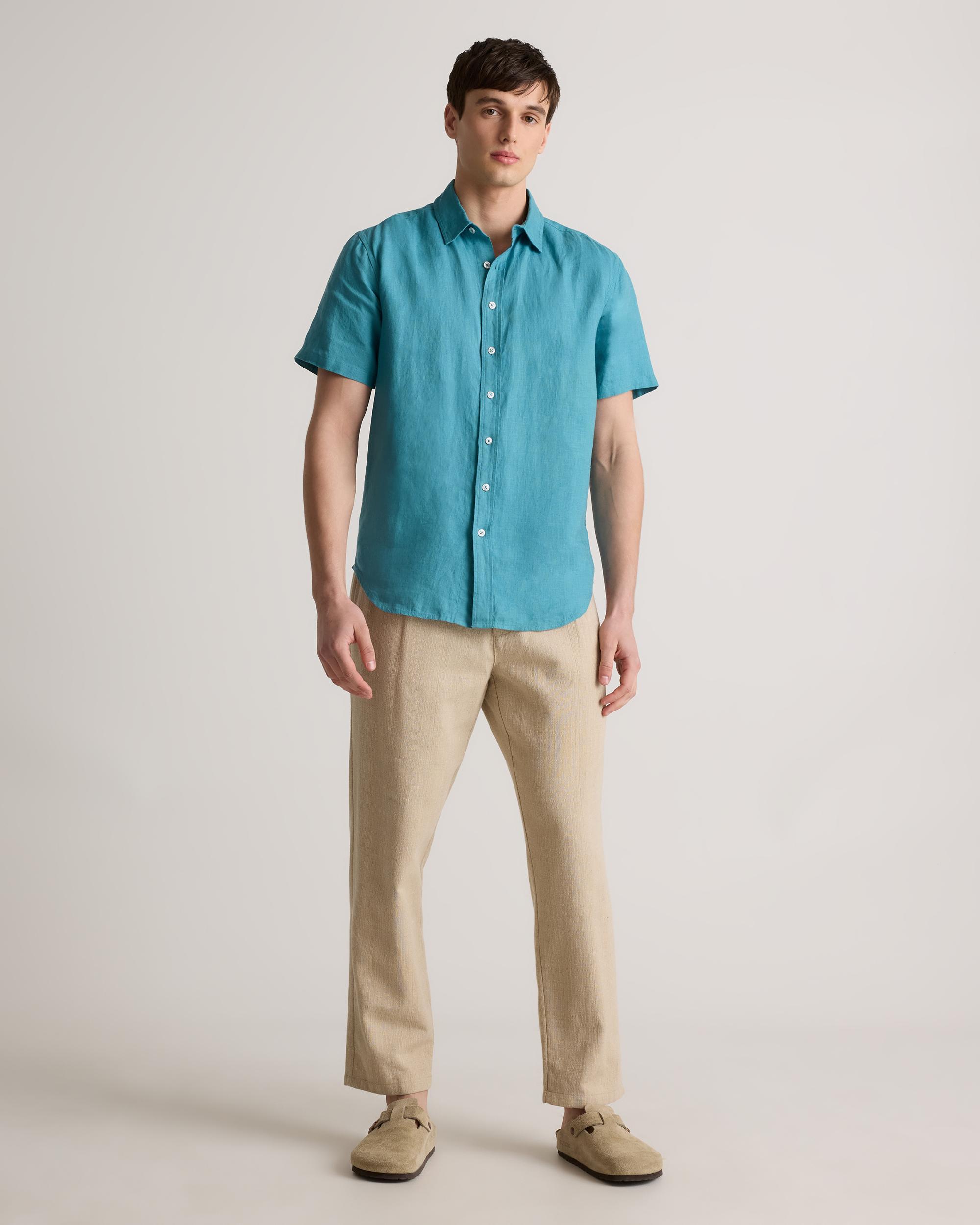 Quince | Men's 100% European Linen Relaxed Short Sleeve Shirt Product Image