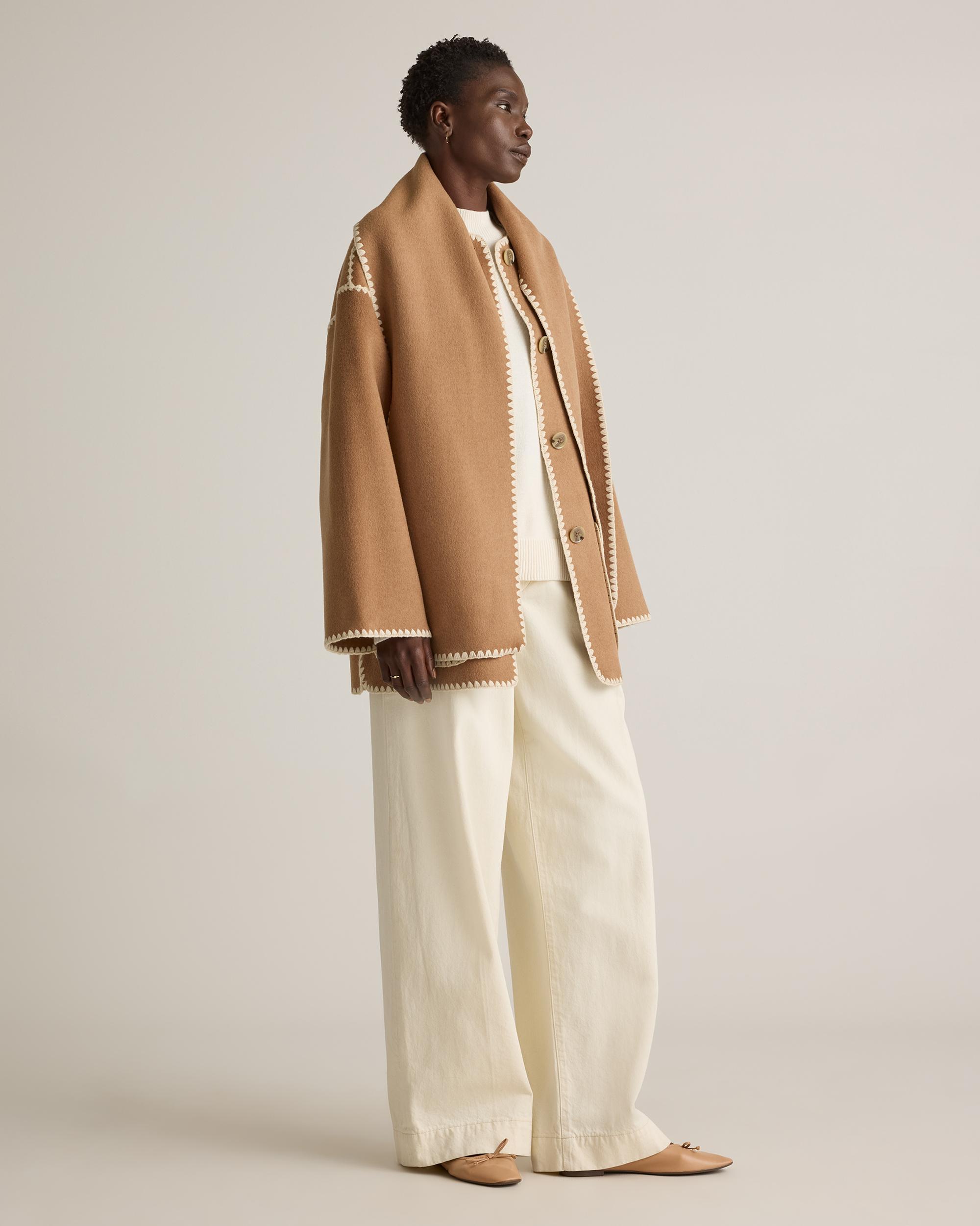 Quince | Women's Double-Faced Merino Wool Scarf Coat Product Image