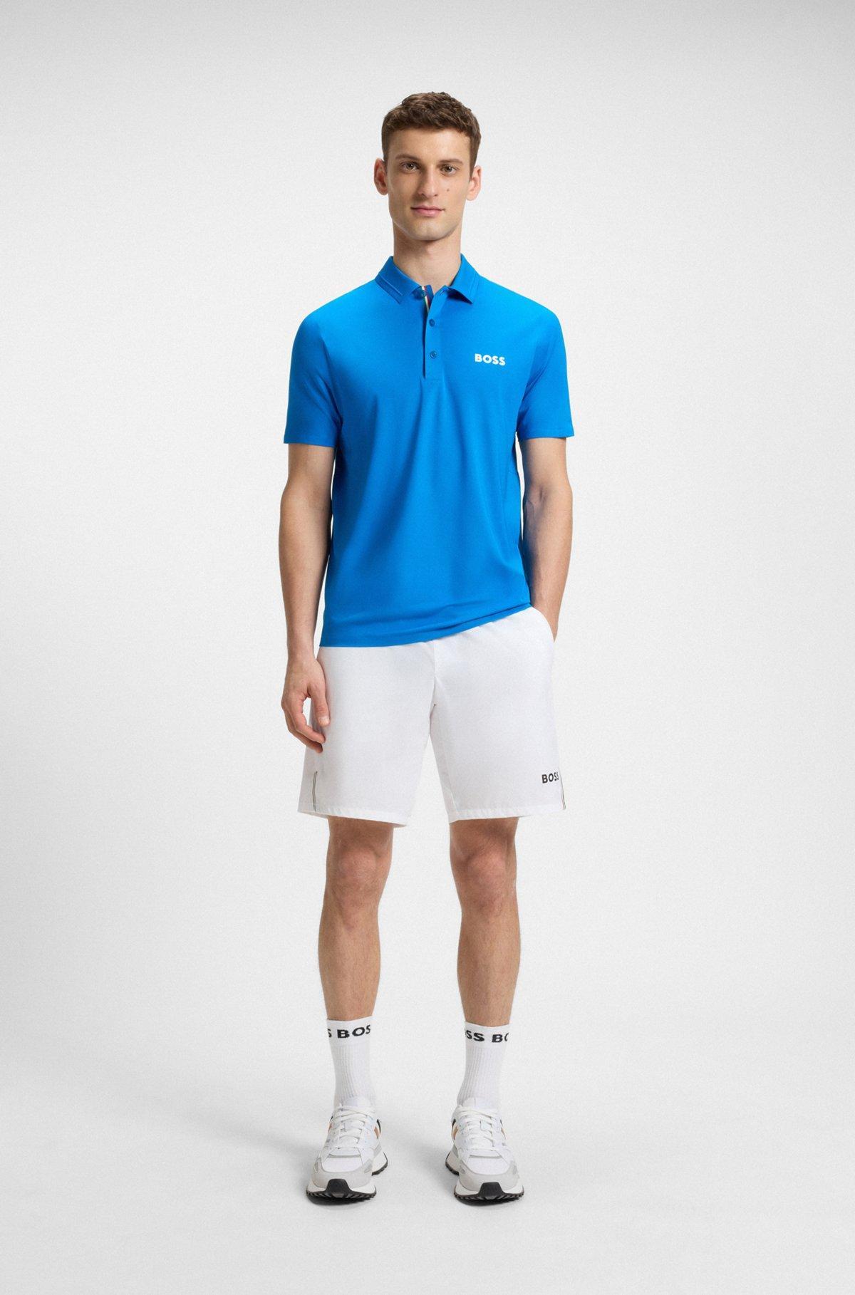 Active slim-fit polo shirt with bonded seams Product Image