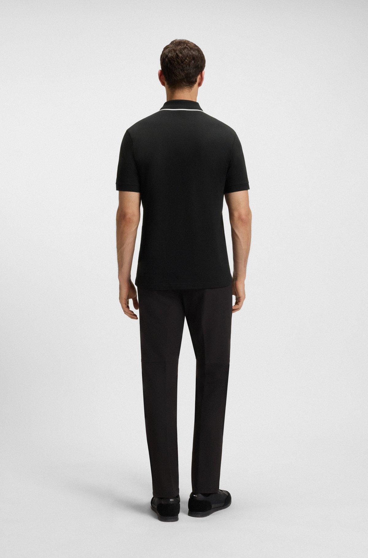 BOSS - Slim-fit polo shirt in quick-dry stretch cotton - Black Product Image
