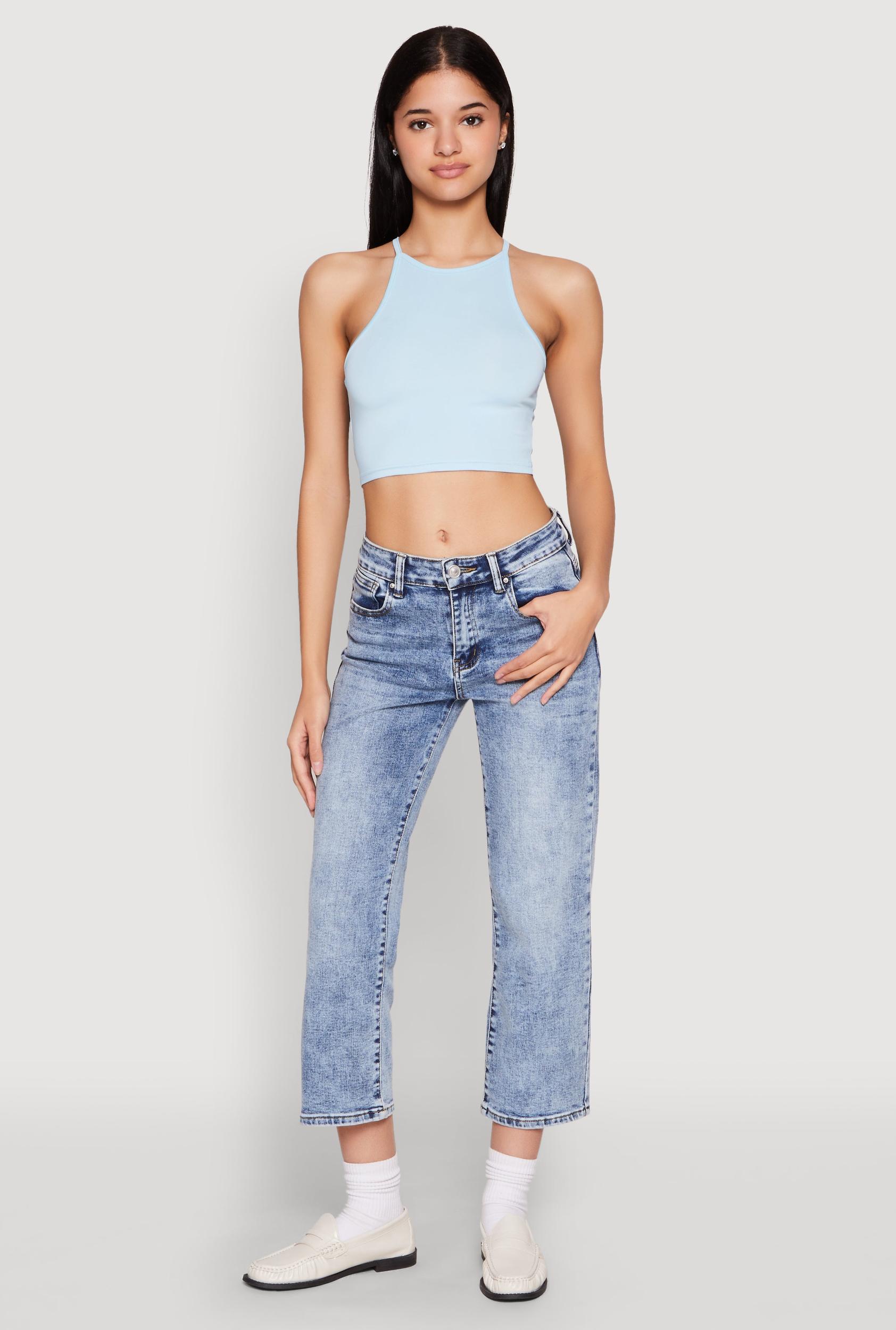Daisy High Neck Cropped Tank Top Female Product Image