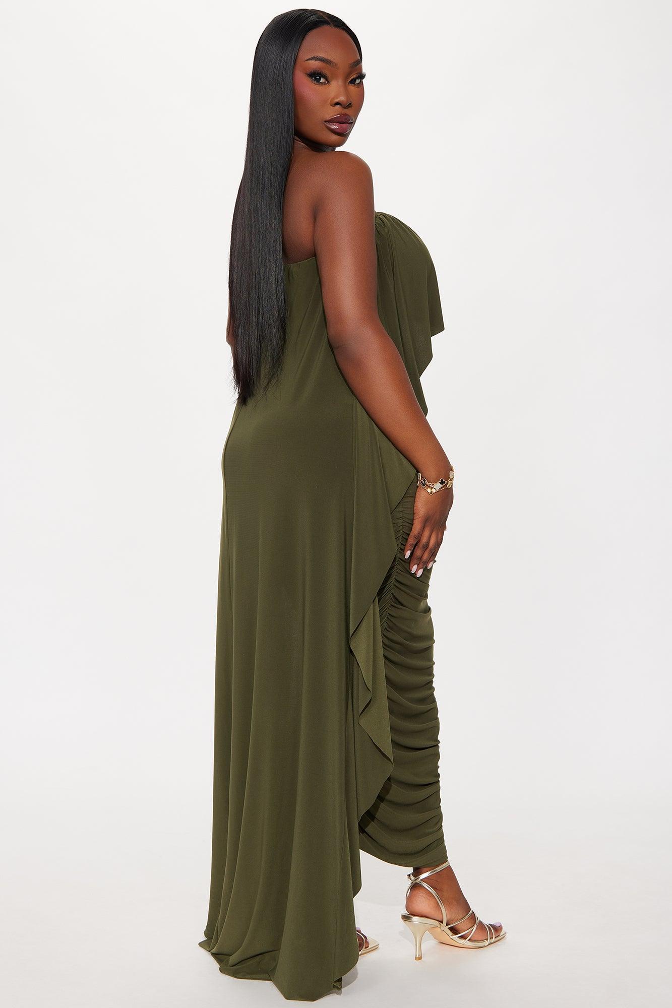 Sammy Ruched Maxi Dress - Olive Product Image