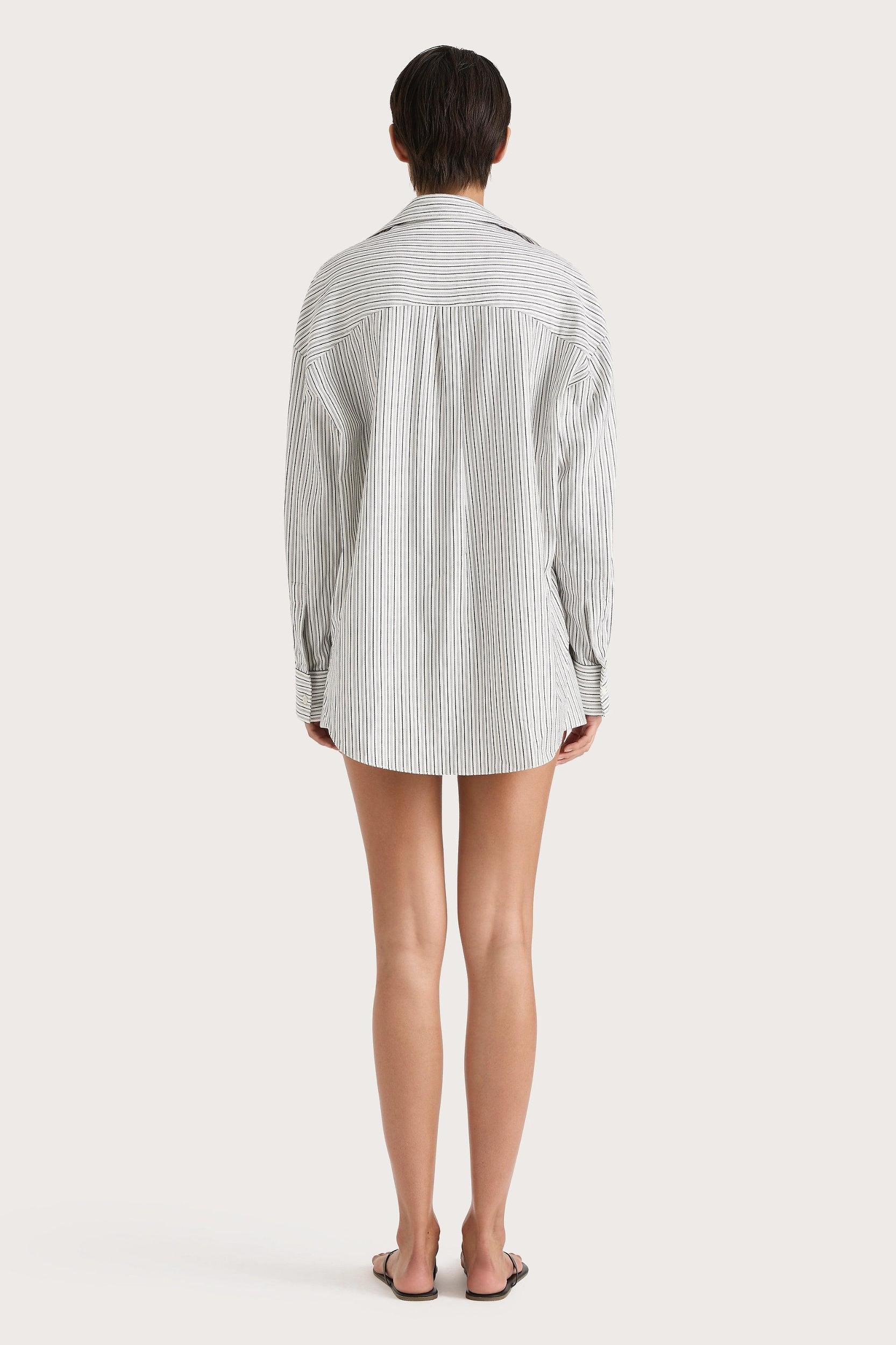 En Vau Shirt Navy Stripe Product Image