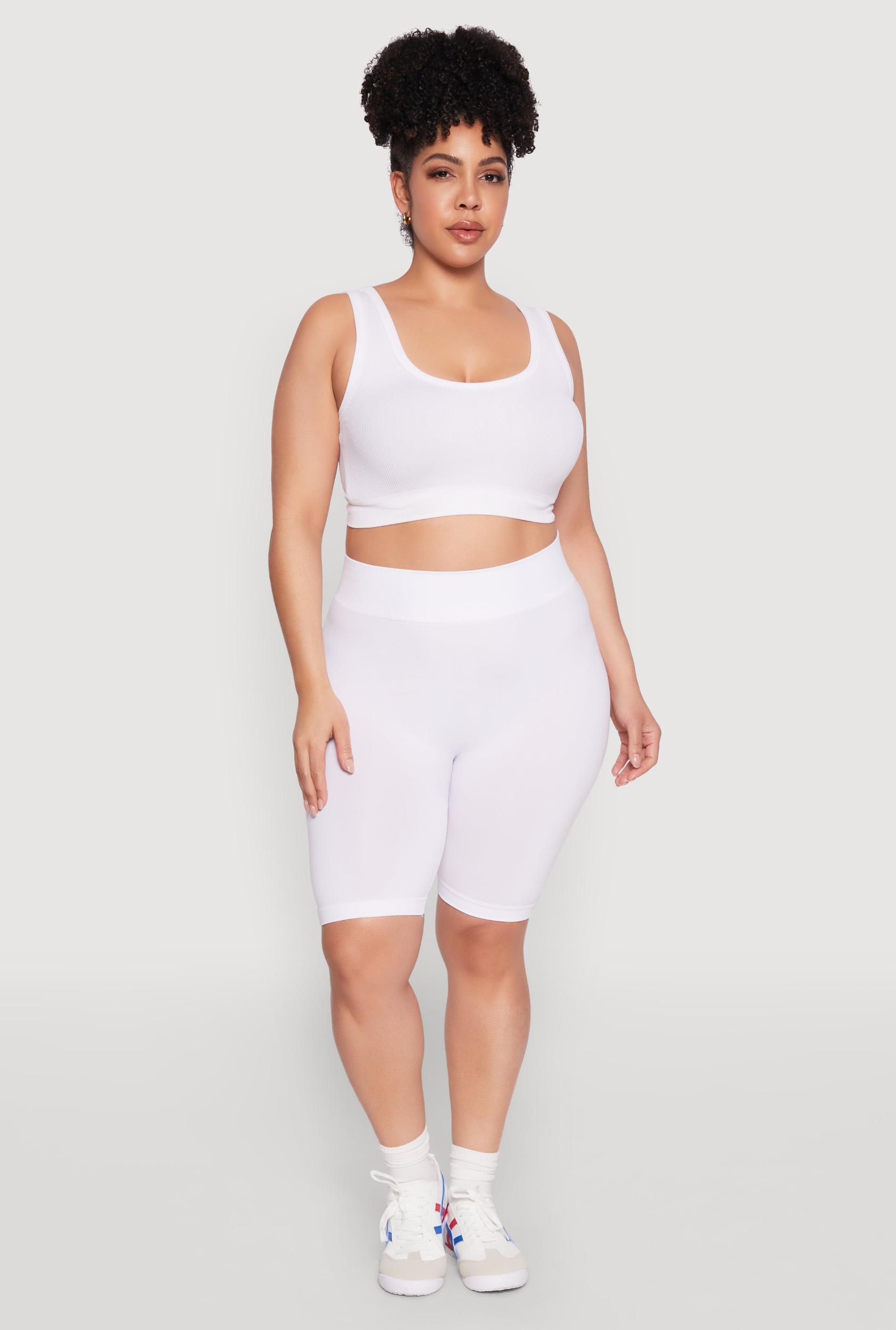 Womens Plus Size High Waist Seamless Biker Shorts Product Image