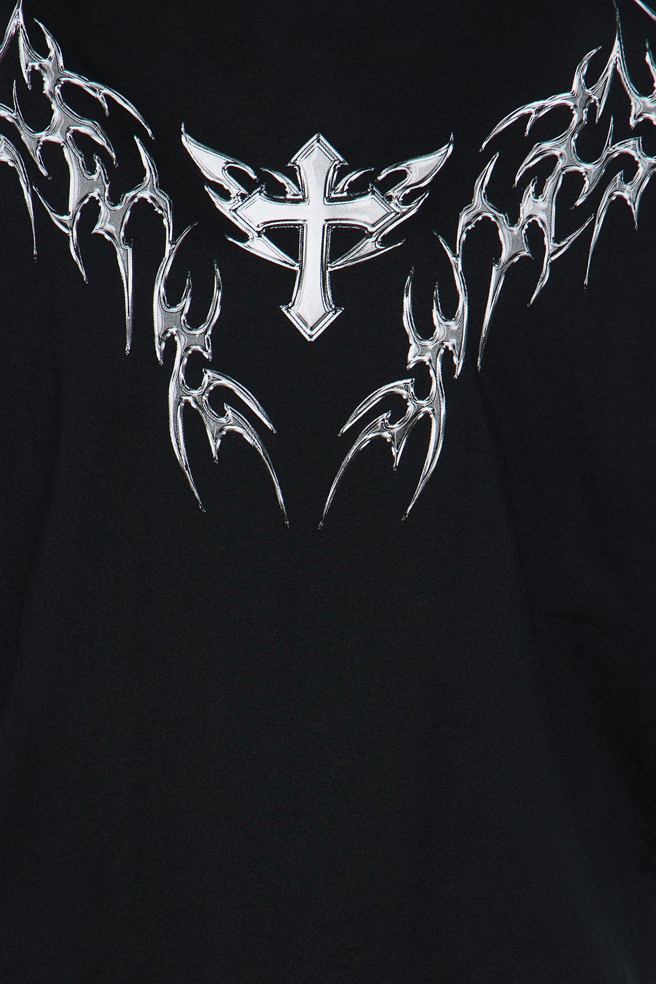 Edgy Cross Tee - Black Product Image