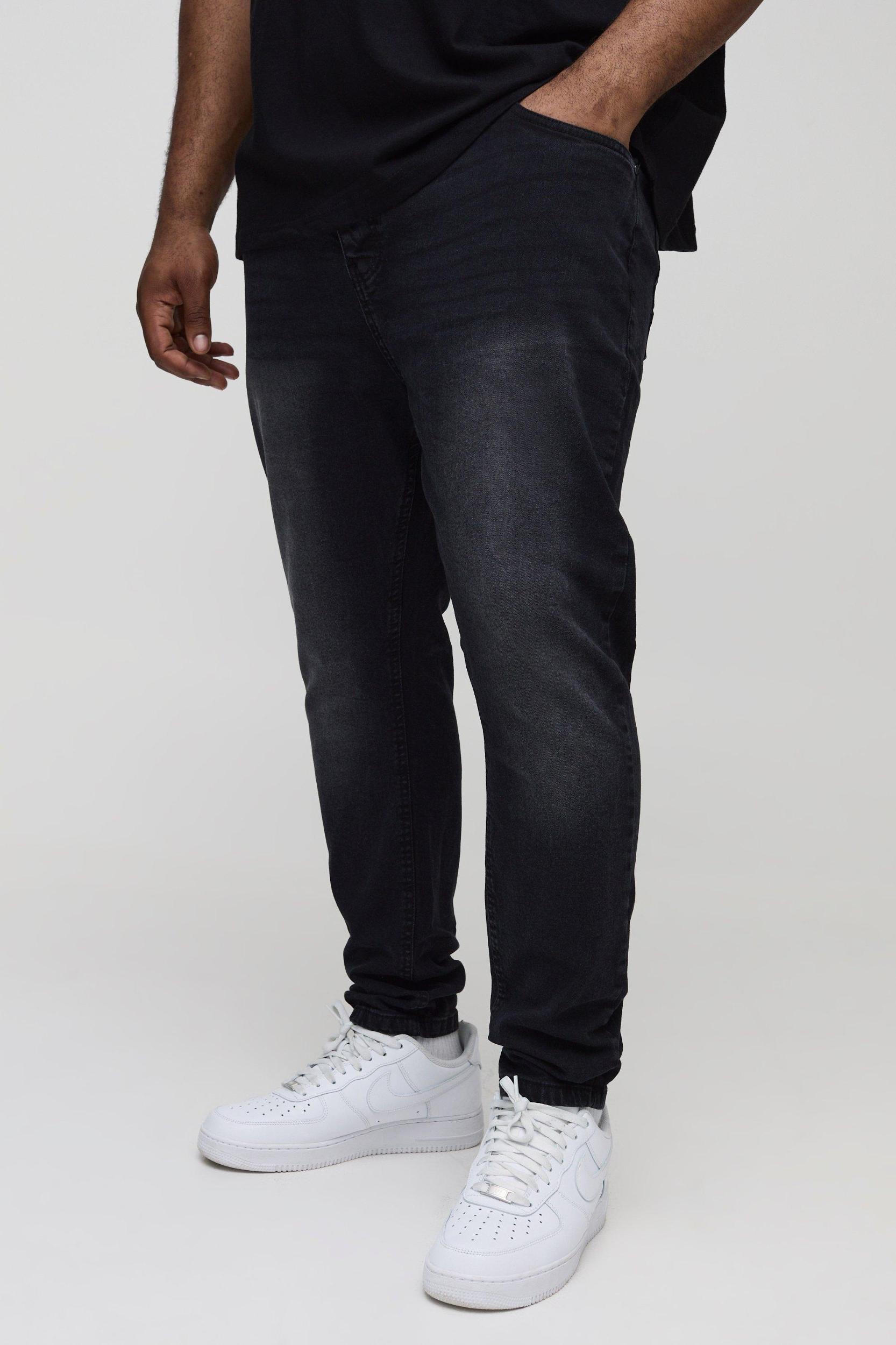 Mens Plus Super Skinny Stretch Jeans - Black Product Image