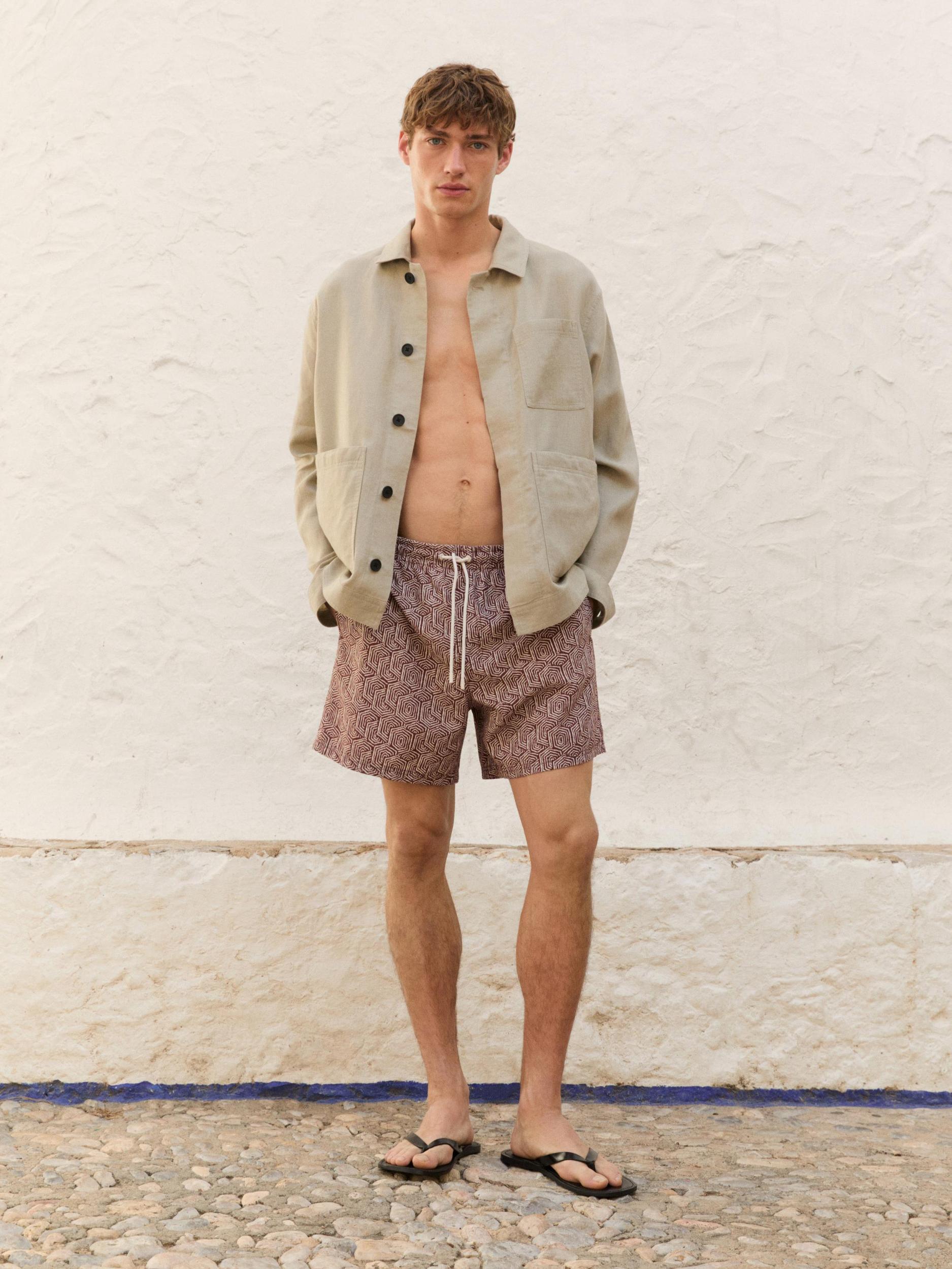 Regular fit printed swimming trunks Product Image