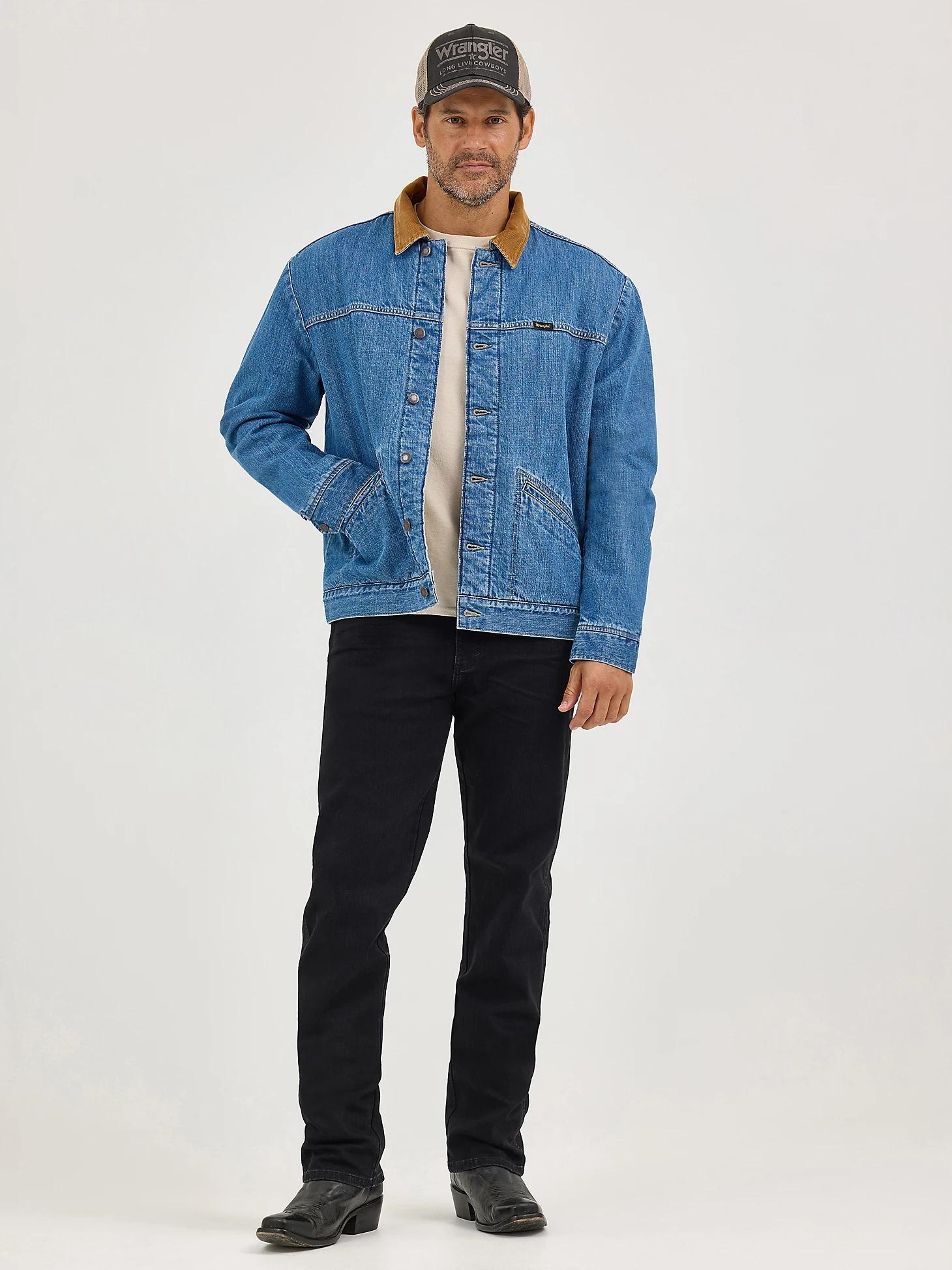 Men's Wrangler® Straight Yoke Sherpa Lined Denim Jacket | Men's JACKETS & OUTERWEAR | Wrangler® Product Image