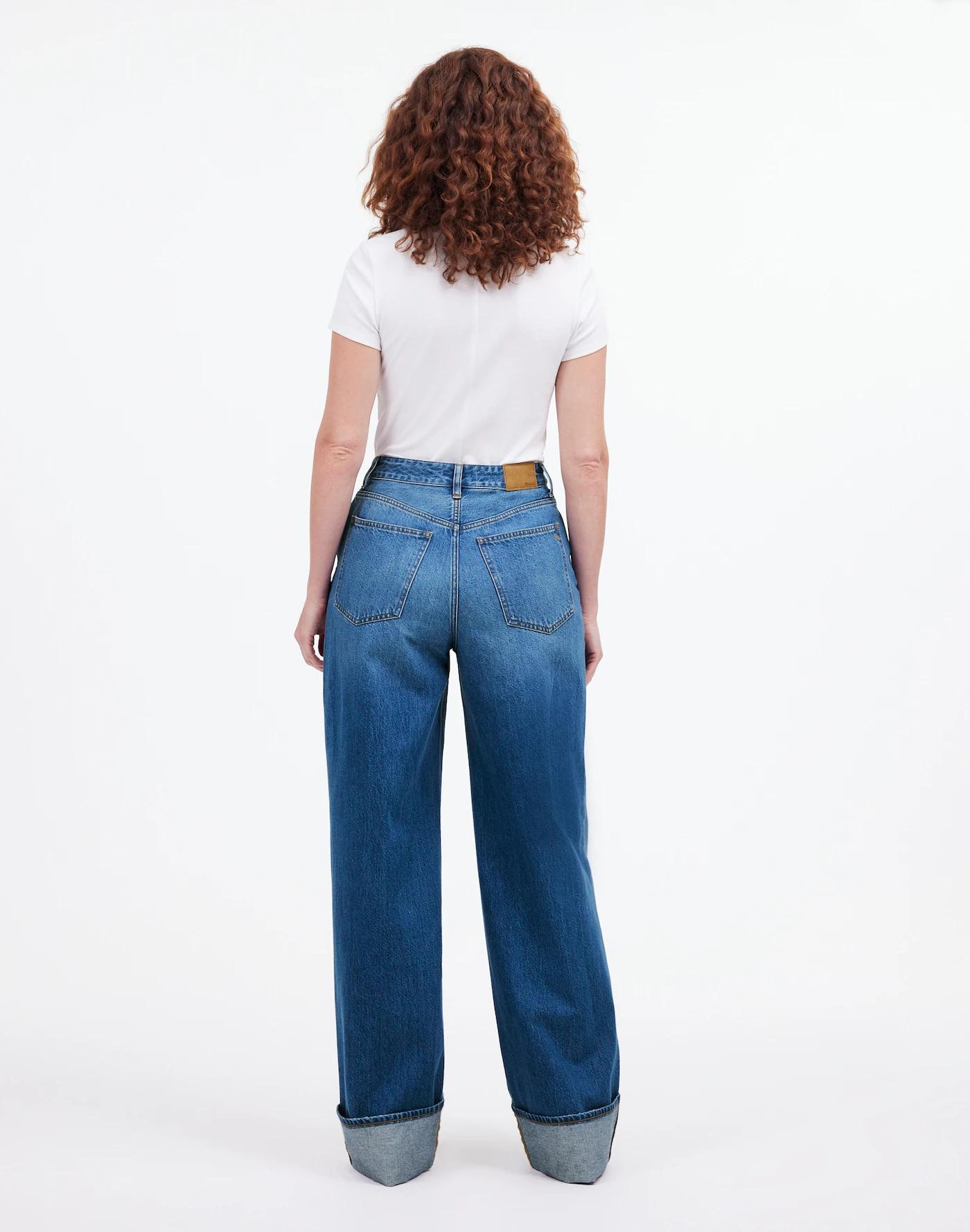 Petite Curvy Superwide-Leg Jeans in Fannin Wash Product Image