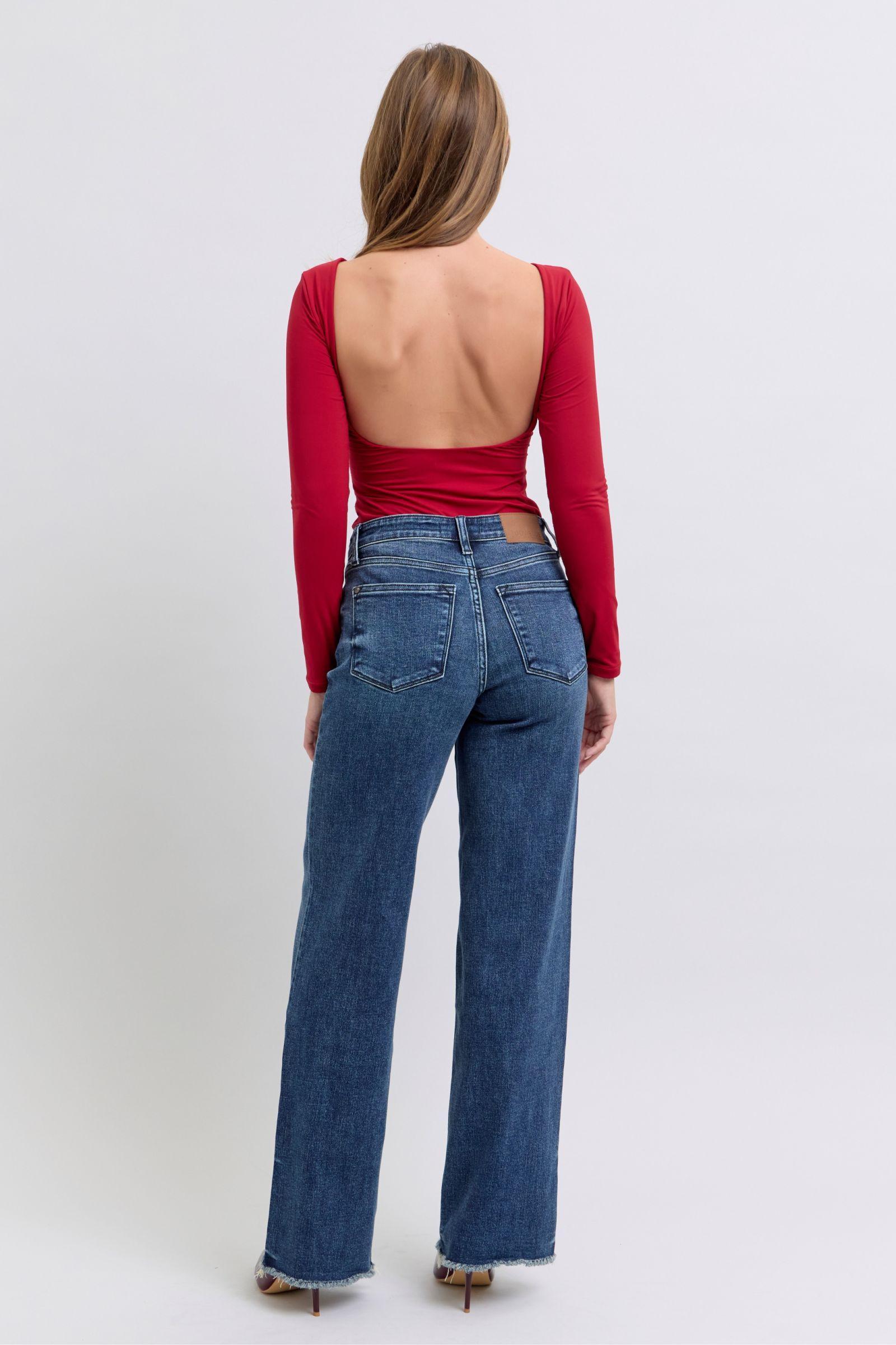 Judy Blue Raw Hem Mid Rise Jeans Product Image
