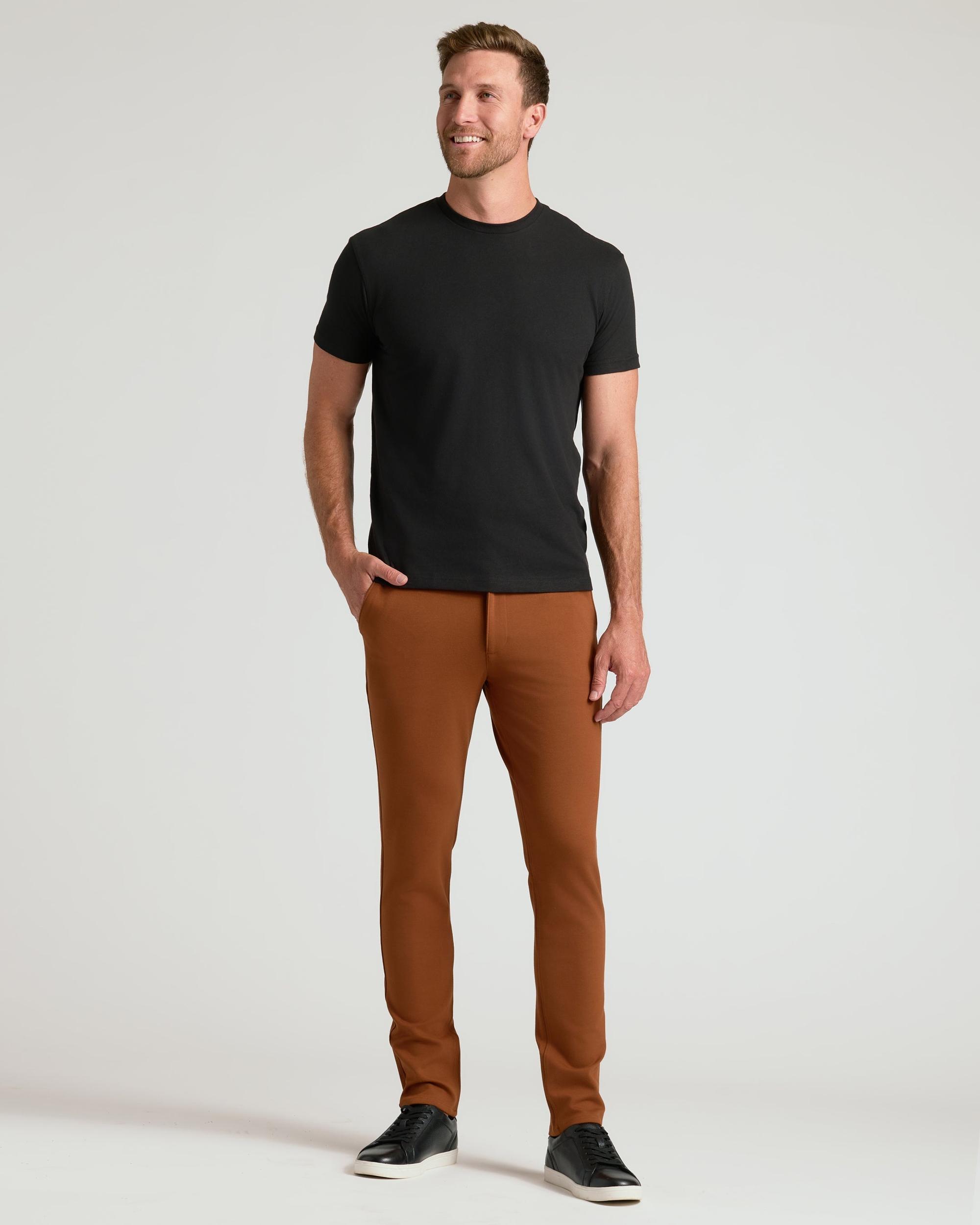 Suede Brown Slim Comfort Knit Chino Pant Product Image