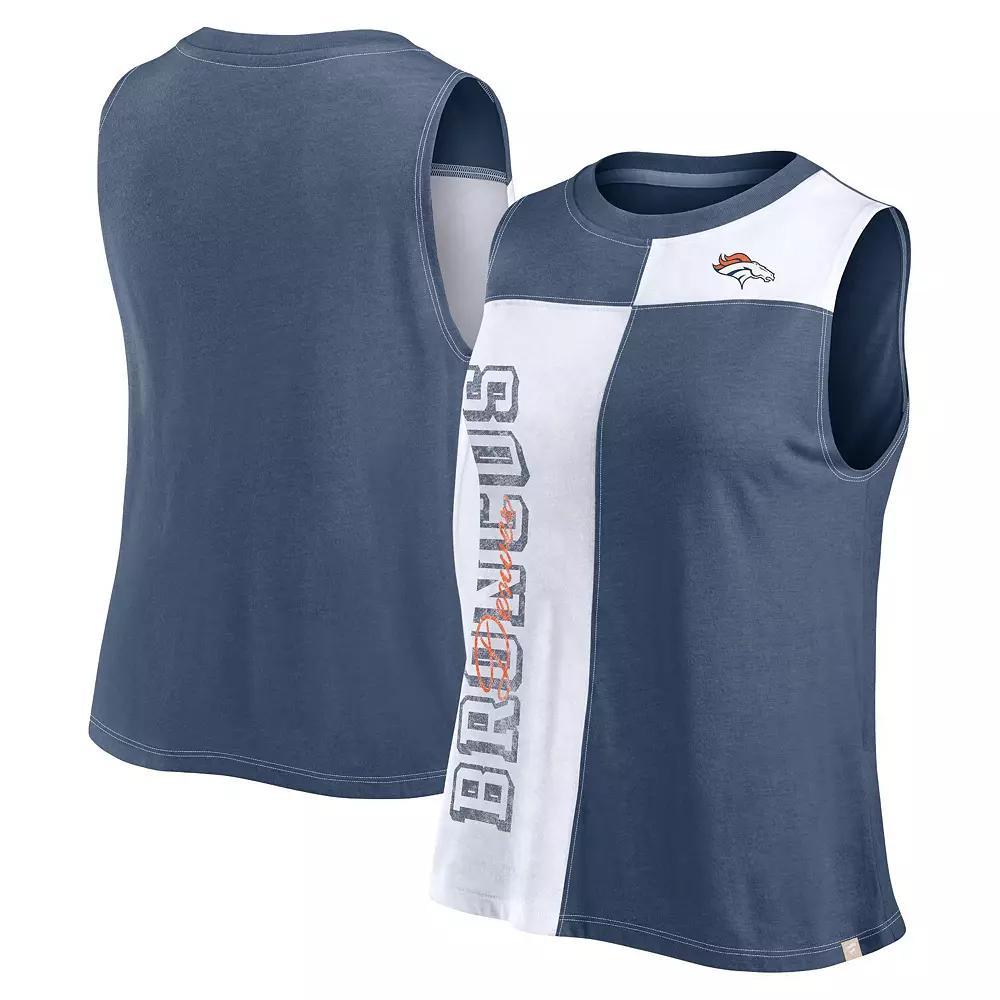 Women's Fanatics Branded Royal/White Buffalo Bills Script Color Block Tank Top, Size: Large, Blue Product Image