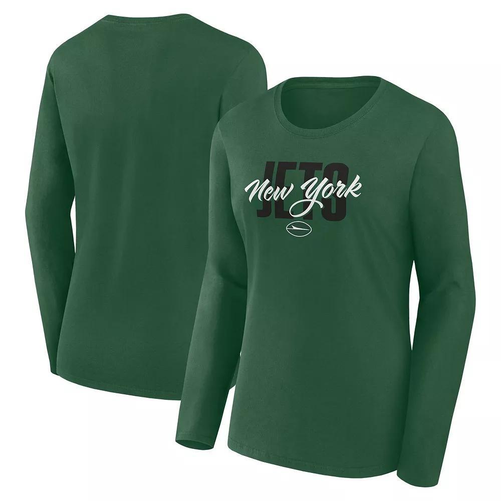 Women's Green New York Jets Grip Long Sleeve T-Shirt, Size: Medium Product Image