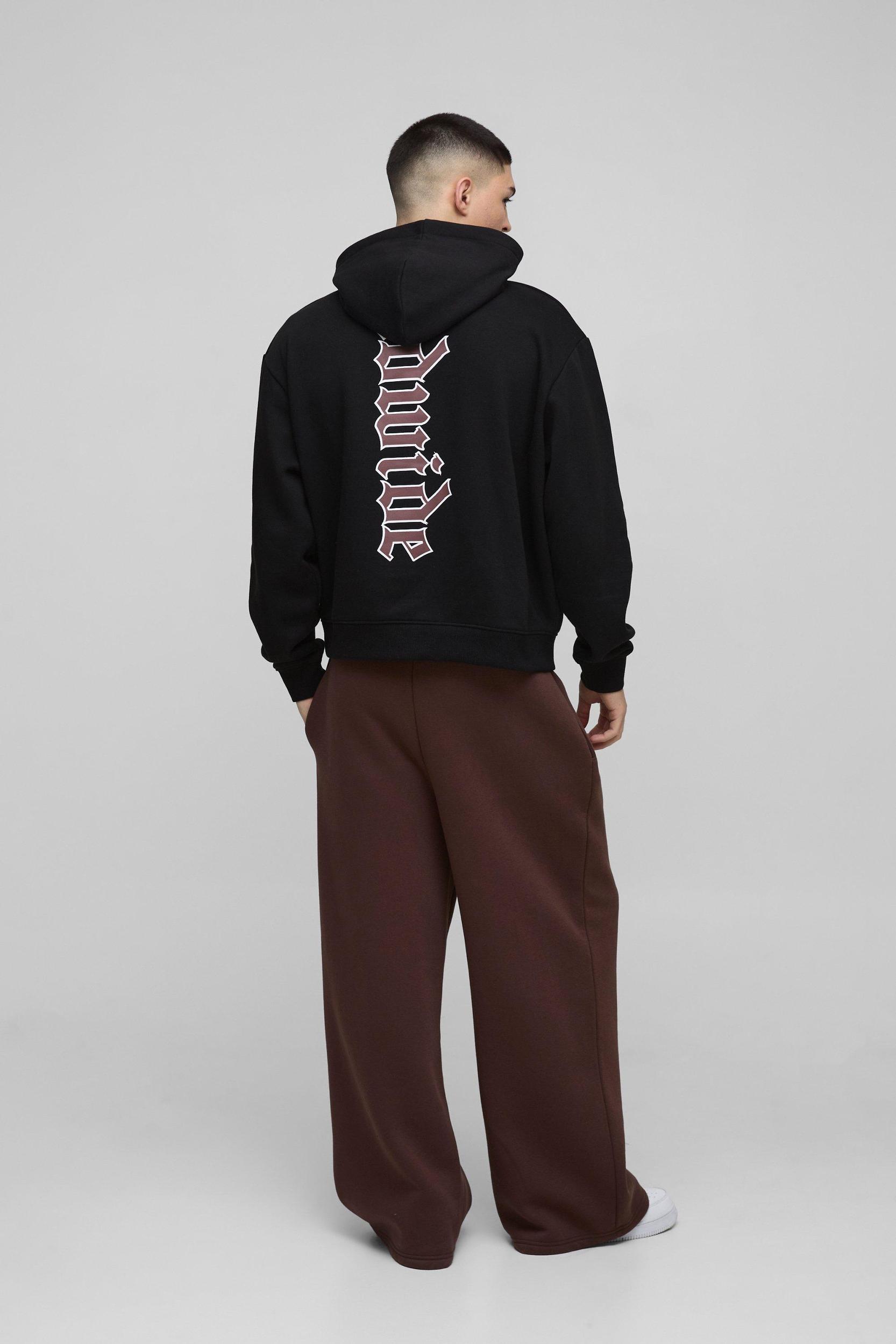 Oversized Boxy Large Scale Worldwide Hoodie | boohooMAN USA Product Image