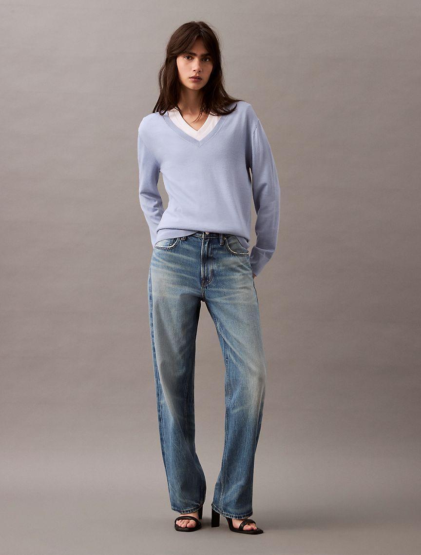 Extra Fine Merino Blend V-Neck Sweater Product Image